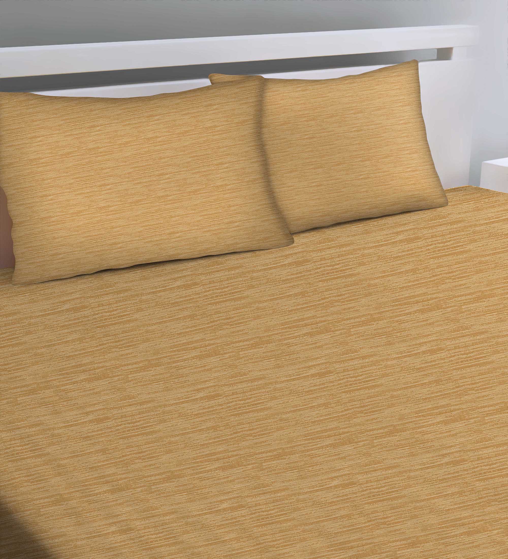 Petra Yellow  Bedcover for Double Bed with 2 PillowCovers King Size (104" X 90")