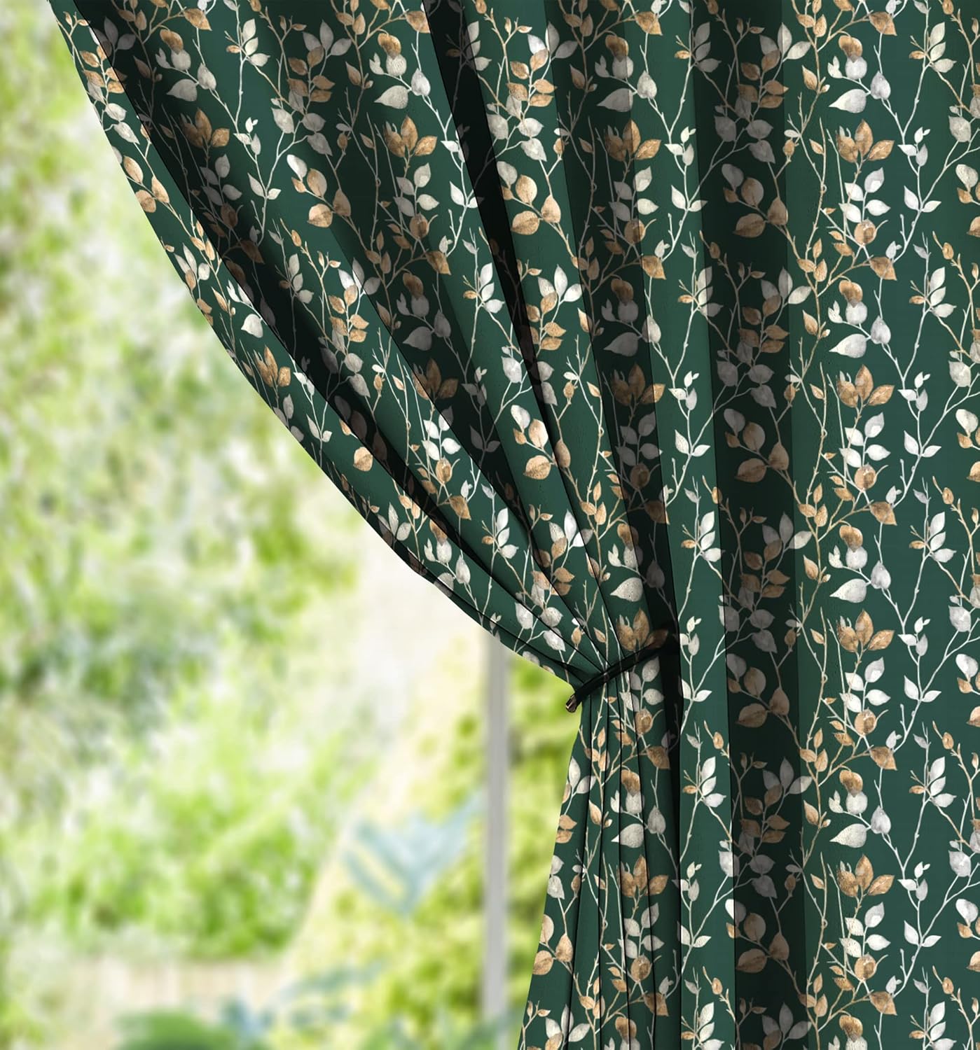 CAMAS GREEN CURTAIN PRINTED FOR LIVING & BEDROOMS