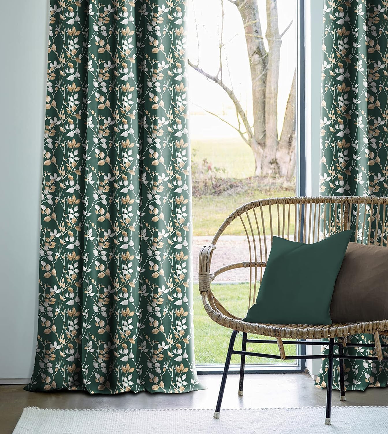 CAMAS GREEN CURTAIN PRINTED FOR LIVING & BEDROOMS