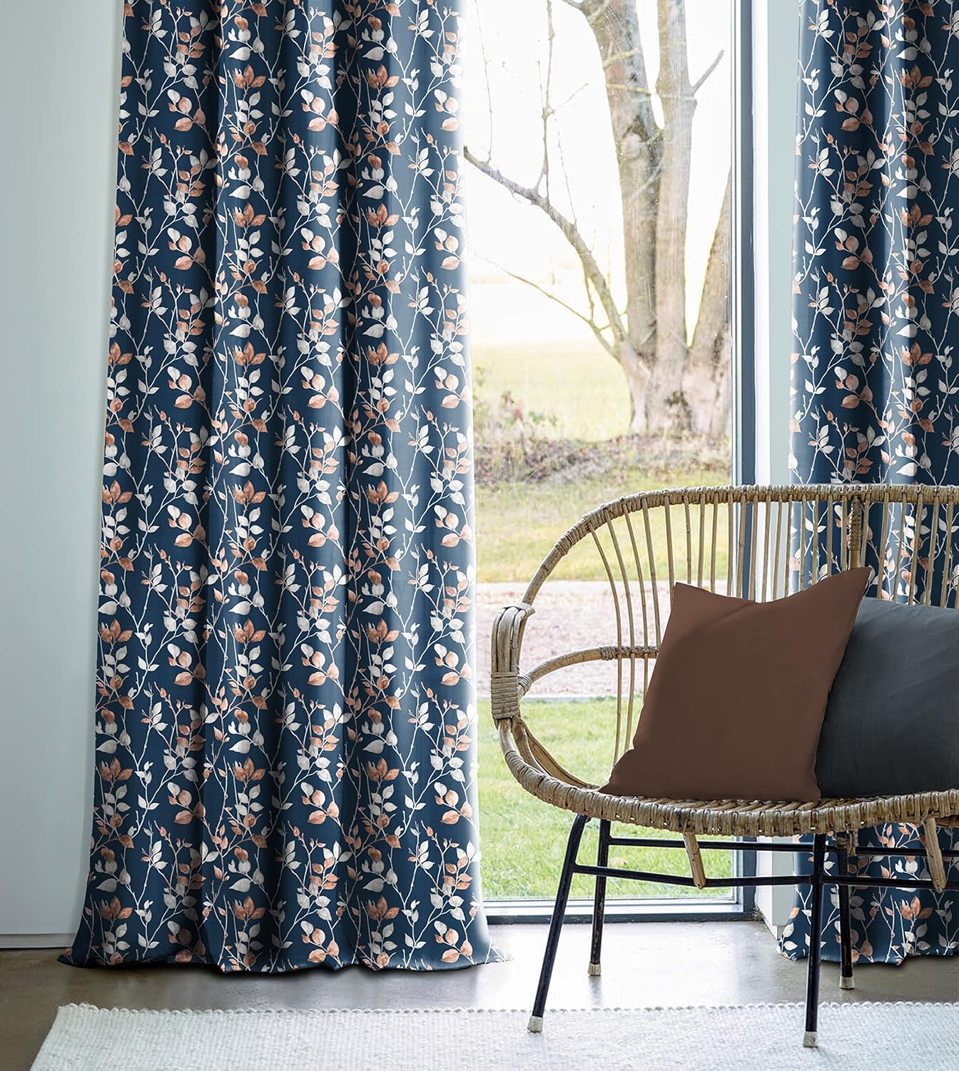 CAMAS BLUE CURTAIN PRINTED FOR LIVING & BEDROOMS