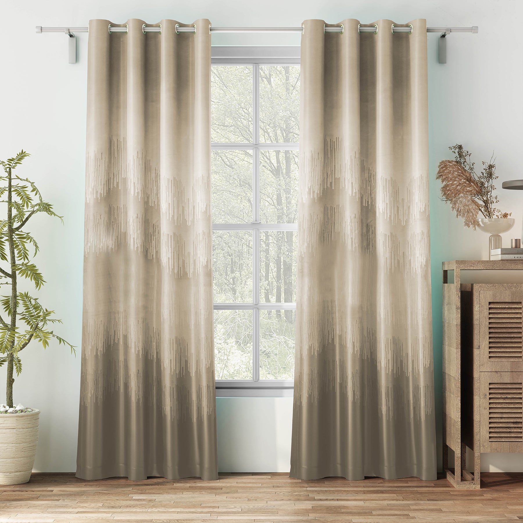 KUDO CHIKU CURTAINS BLACKOUT PRINTED FOR LIVING & BEDROOMS