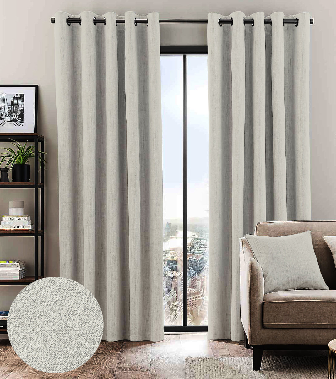 BROOKE GREY BLACKOUT CURTAINS