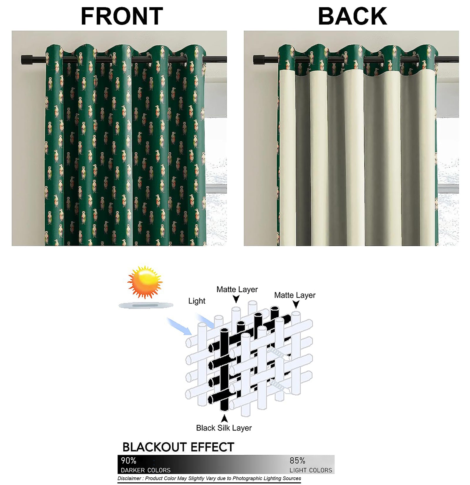 SELTOS GREEN BLACKOUT CURTAINS