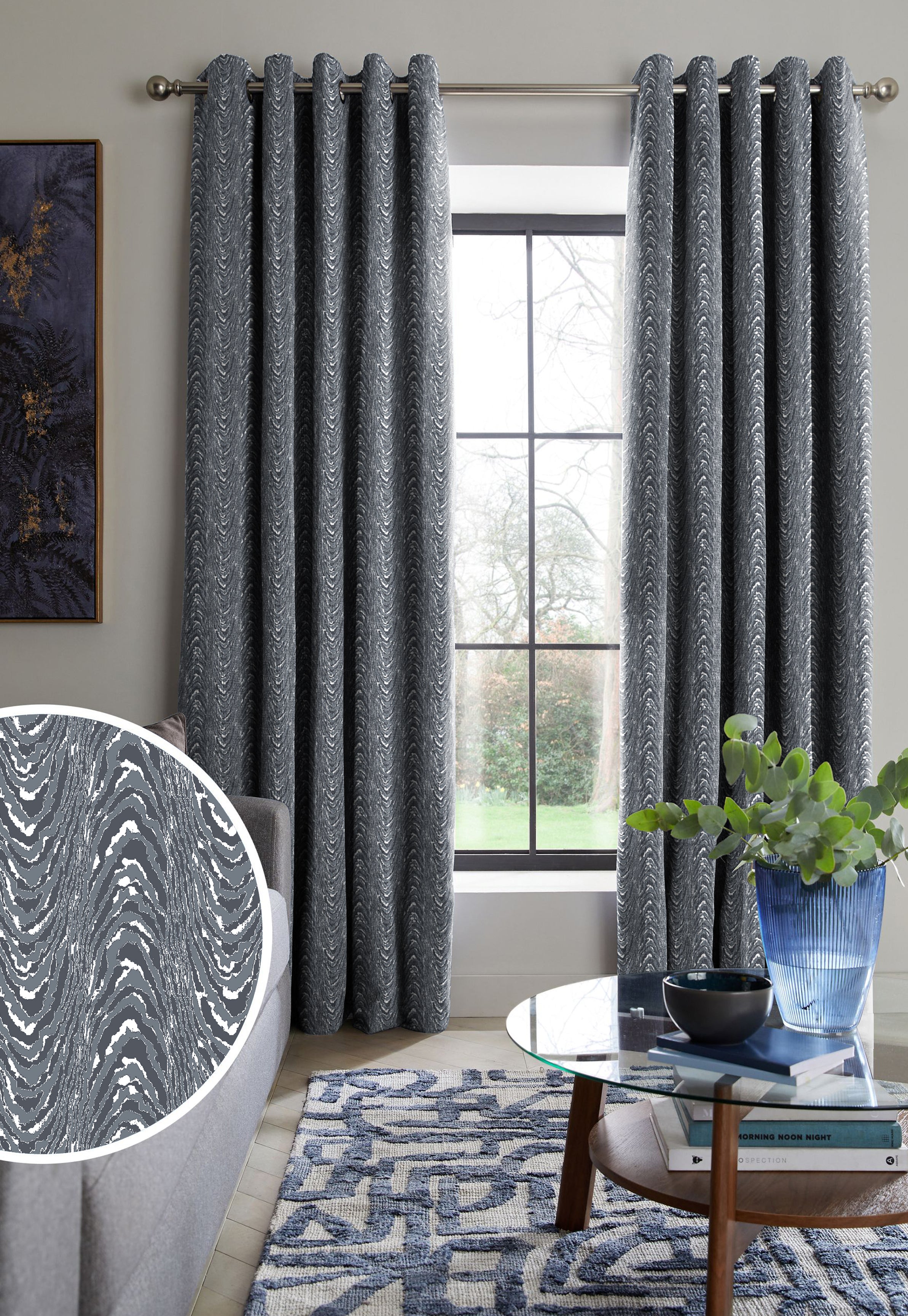 MOIRE STEEL PREMIUM BLACKOUT CURTAIN