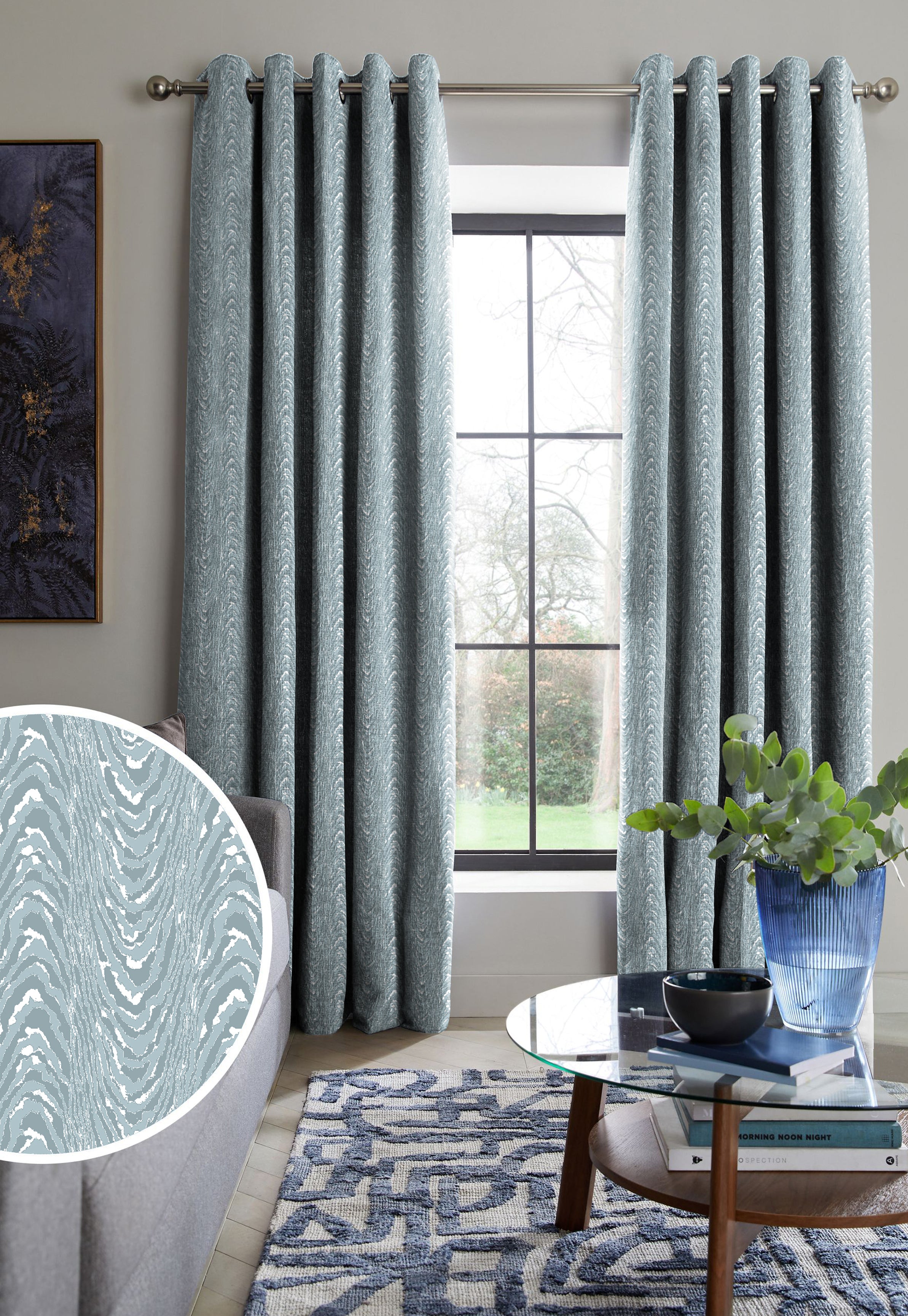 MOIRE GREY PREMIUM BLACKOUT CURTAIN