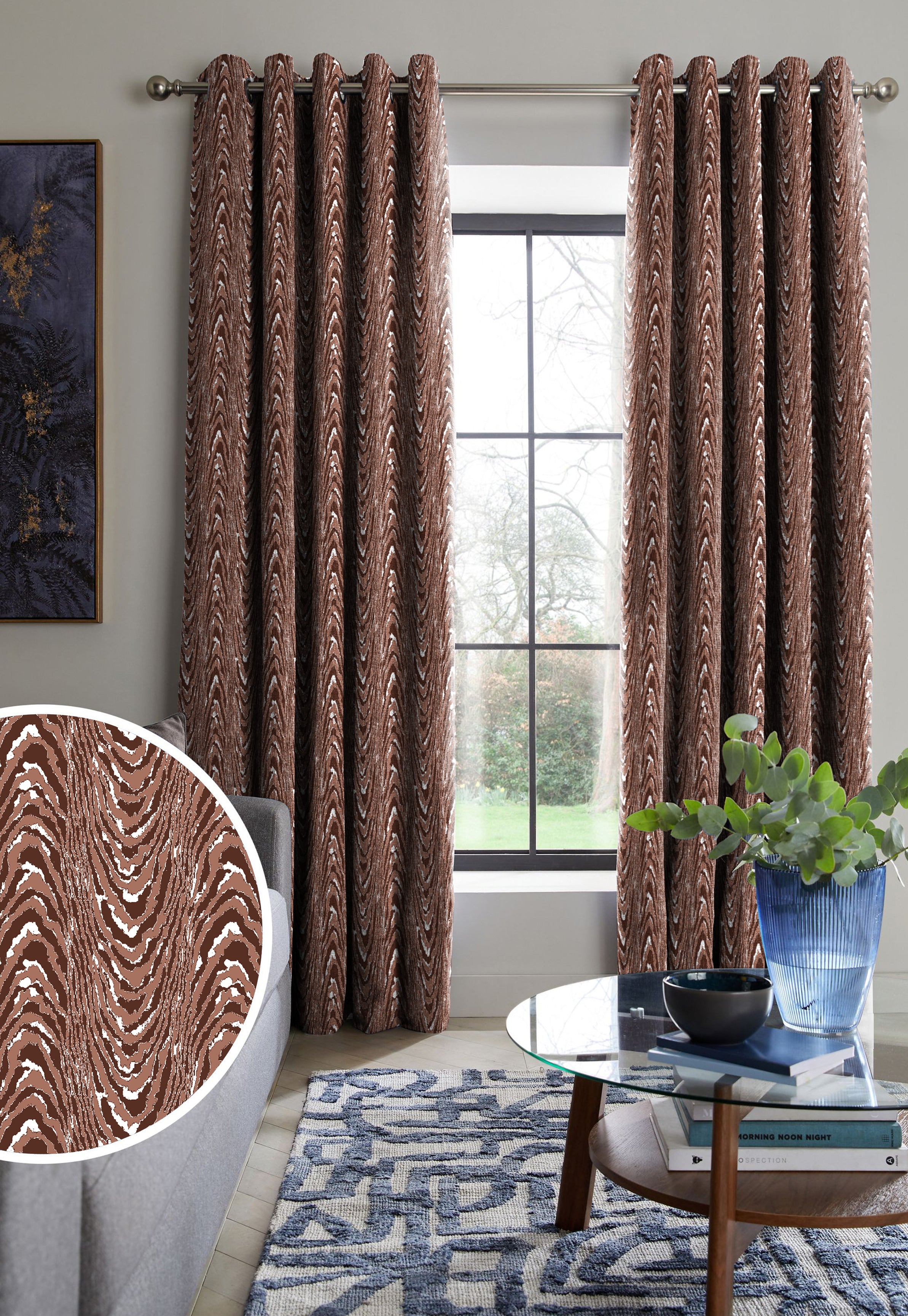 MOIRE RUST PREMIUM BLACKOUT CURTAIN