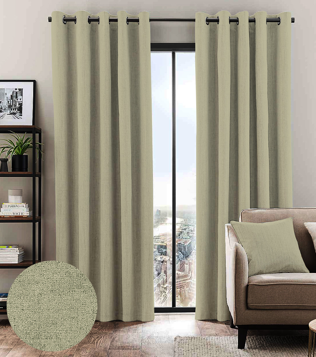 BROOKE GREEN BLACKOUT CURTAINS