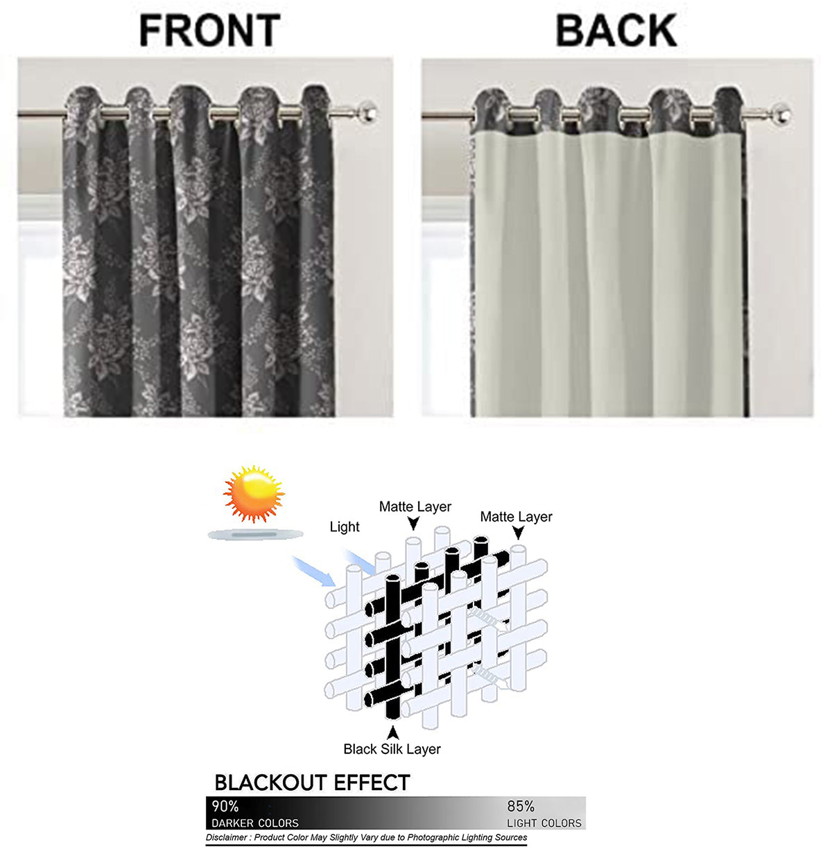 Fenyr Grey BLACKOUT CURTAINS