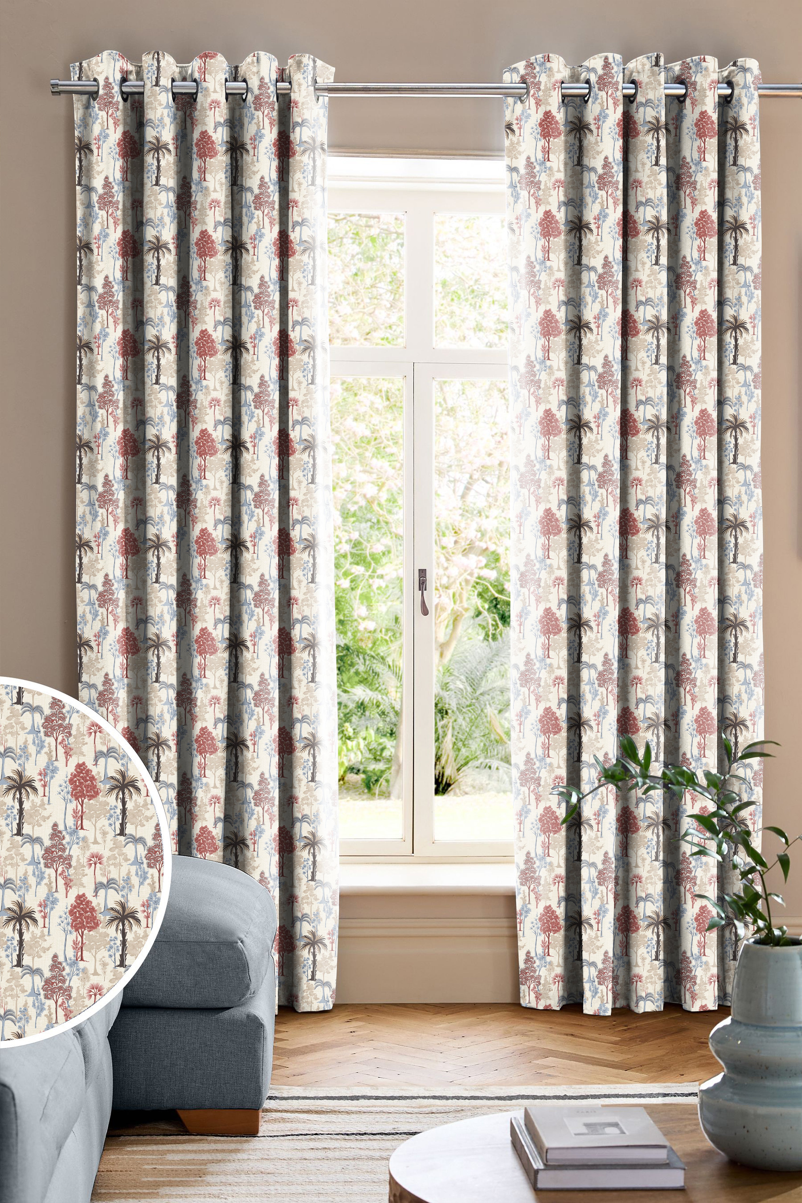 GENOA CLAY ROOM DARKENING PRINTED CURTAIN