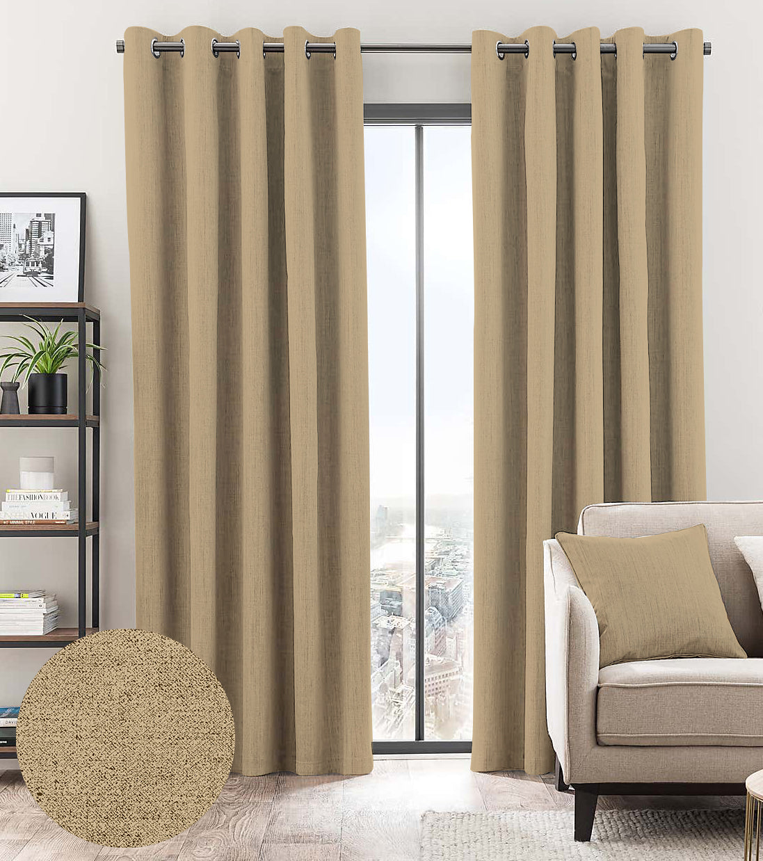 BROOKE DARK BROWN BLACKOUT CURTAINS