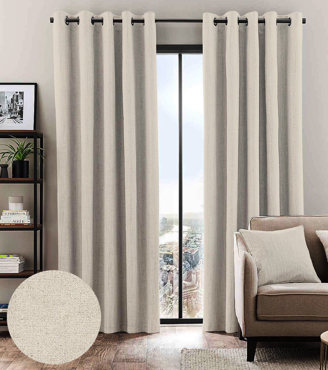 BROOKE L-BROWN BLACKOUT CURTAINS