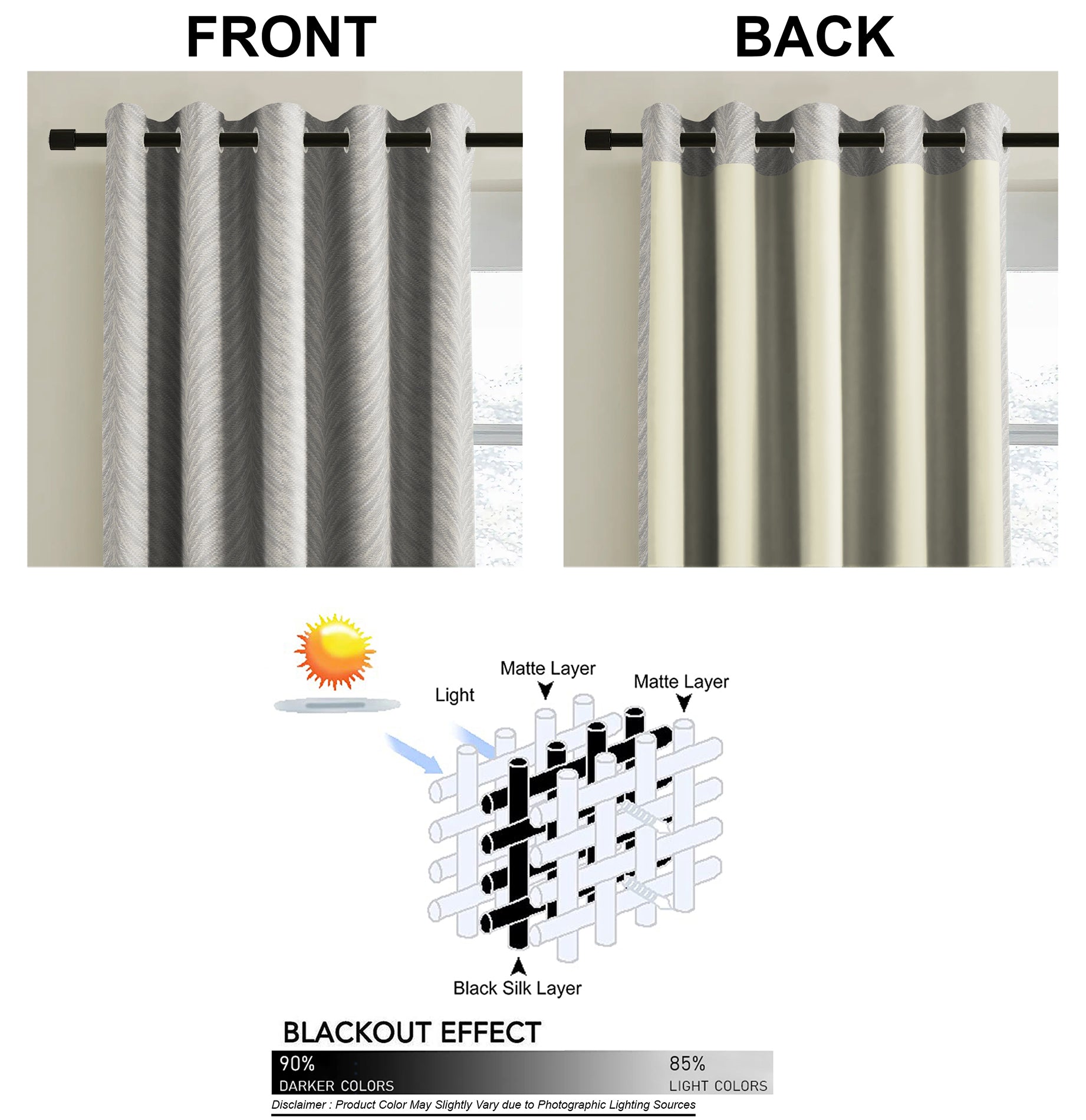 Luxor Silver Blackout Curtains