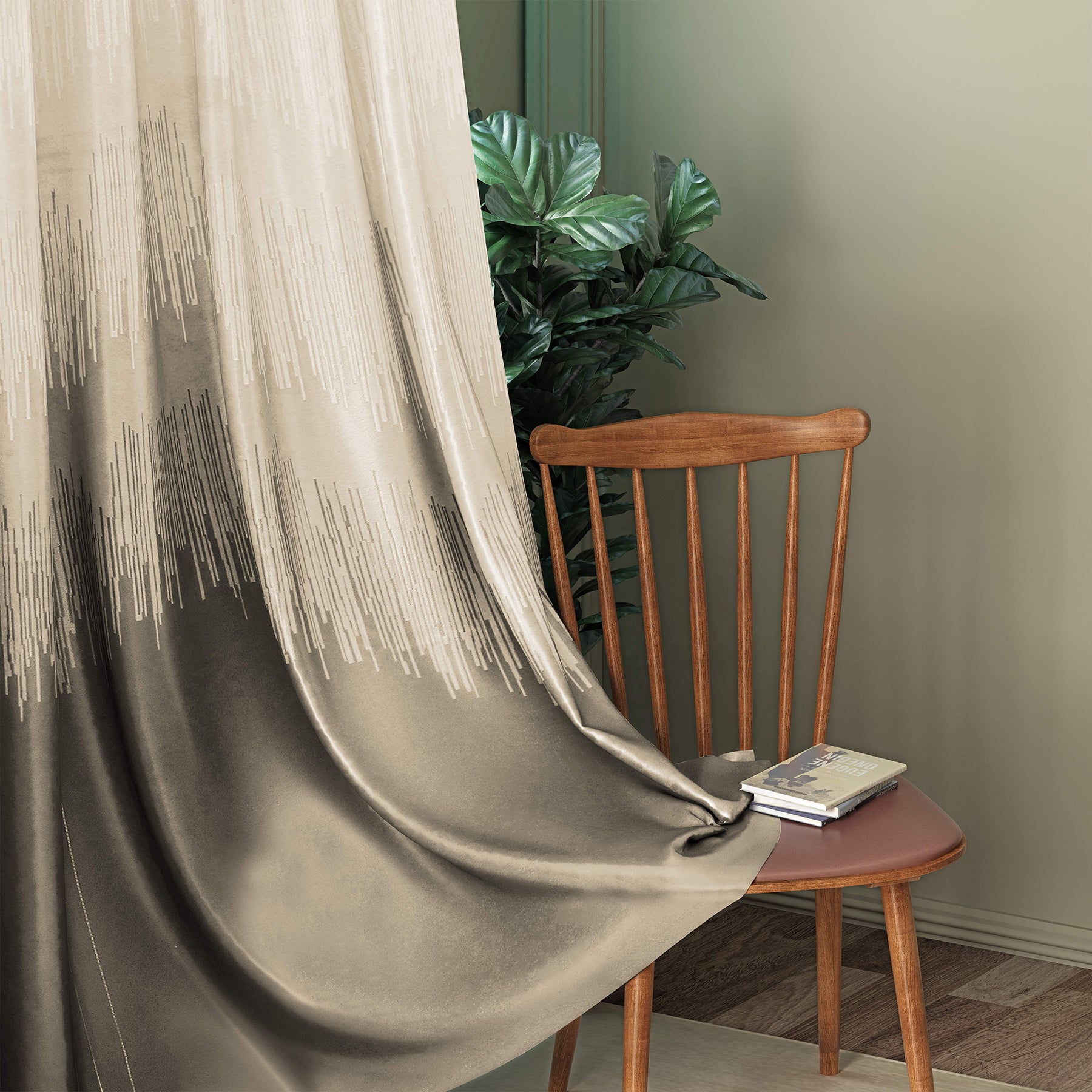 KUDO CHIKU CURTAINS BLACKOUT PRINTED FOR LIVING & BEDROOMS