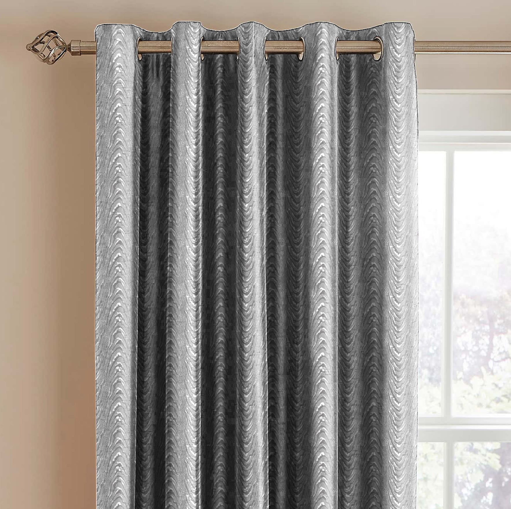 MOIRE PEWTER PREMIUM BLACKOUT CURTAIN