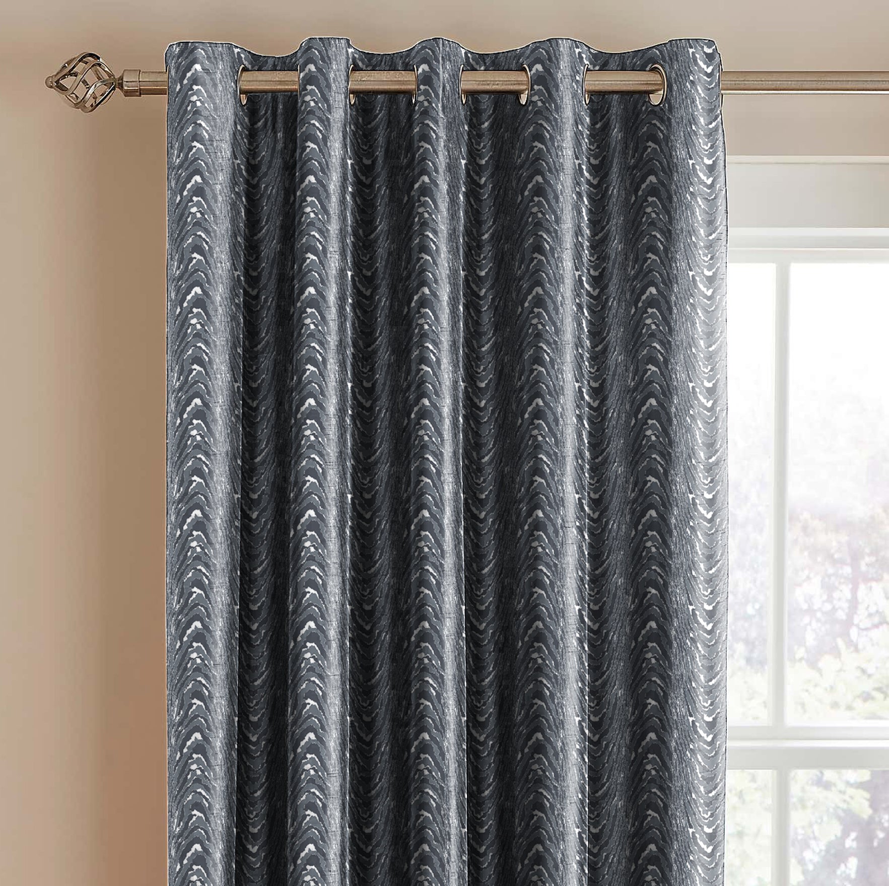 MOIRE STEEL PREMIUM BLACKOUT CURTAIN