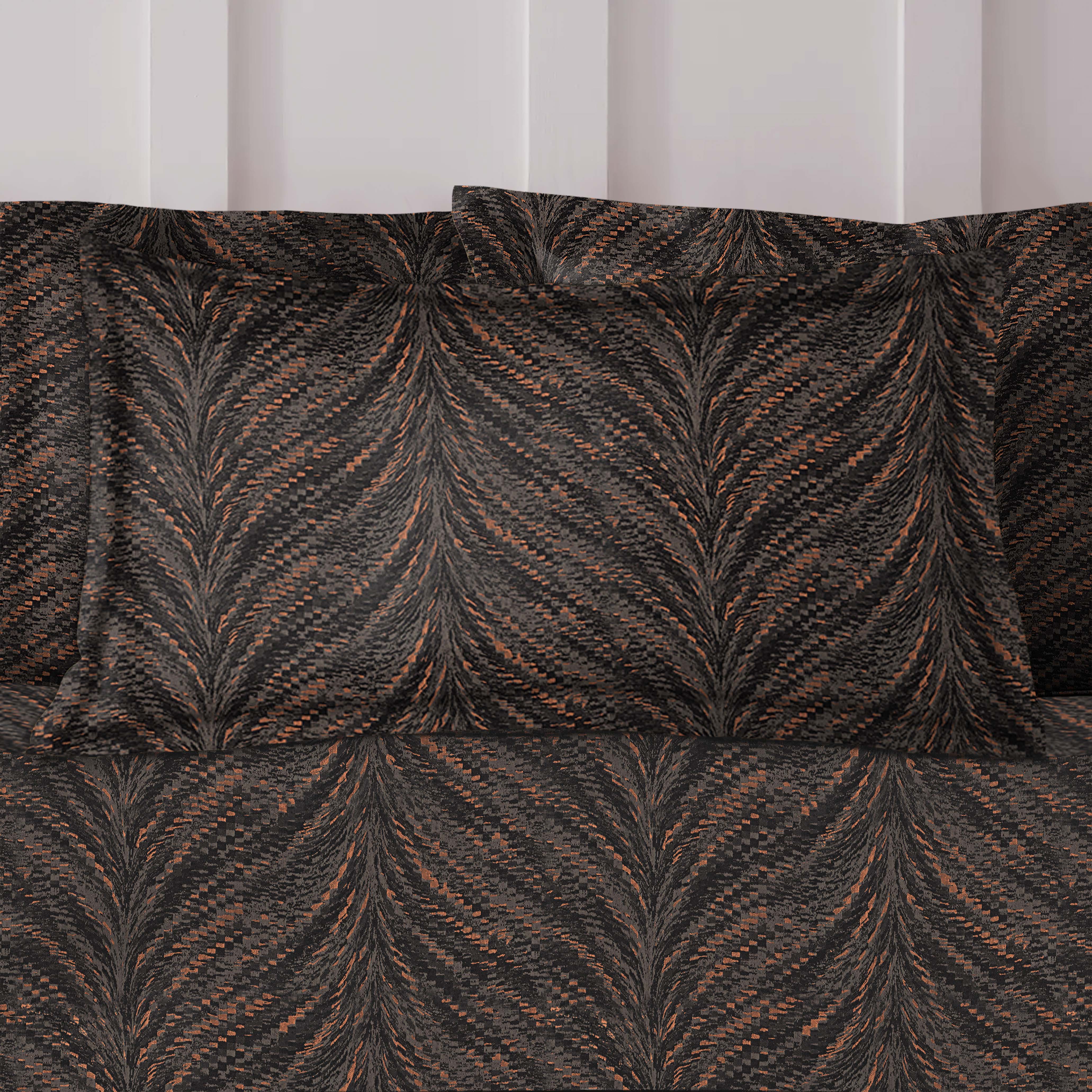 Luxor Bronze Bedcover for Double Bed with 2 PillowCovers King Size (104" X 90")