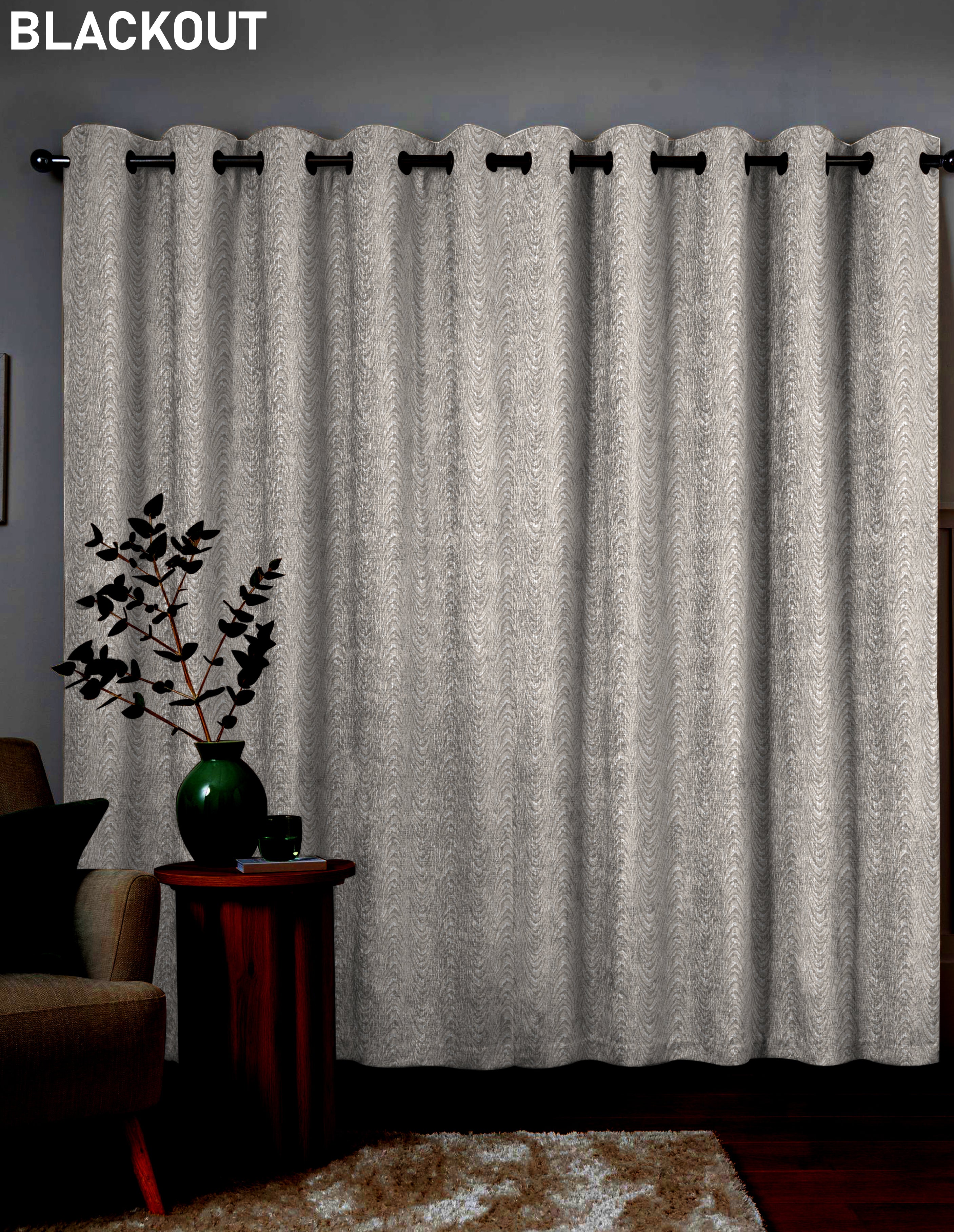 MOIRE ALMOND PREMIUM BLACKOUT CURTAIN