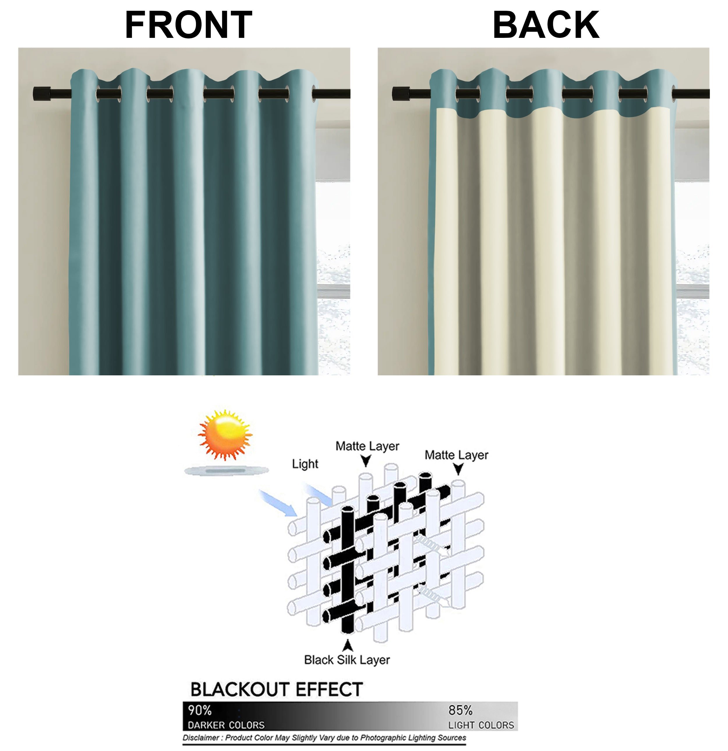 BROOKE TEAL BLACKOUT CURTAINS