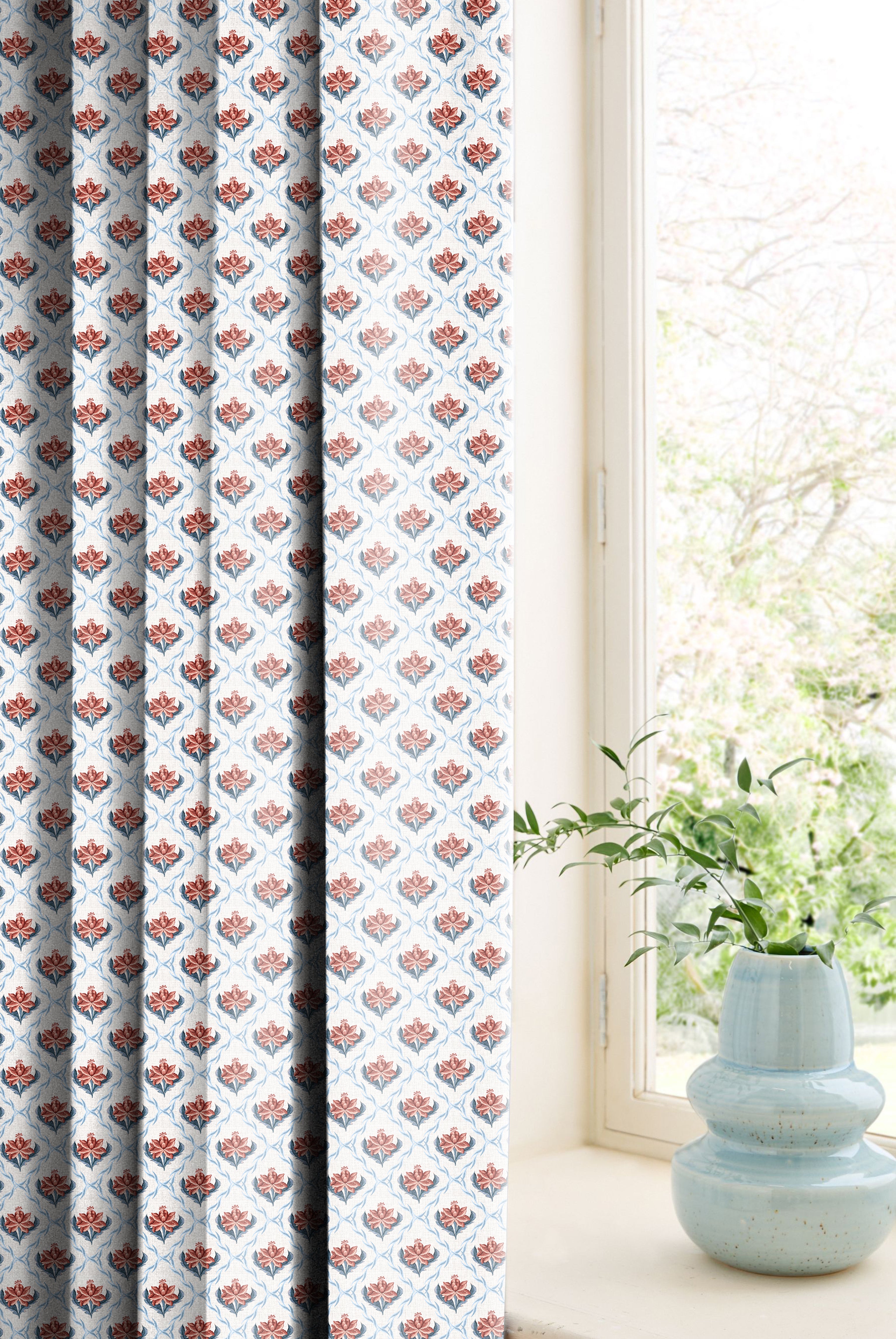 CHURCHGATE CLAY ROOM DARKENING PRINTED CURTAIN