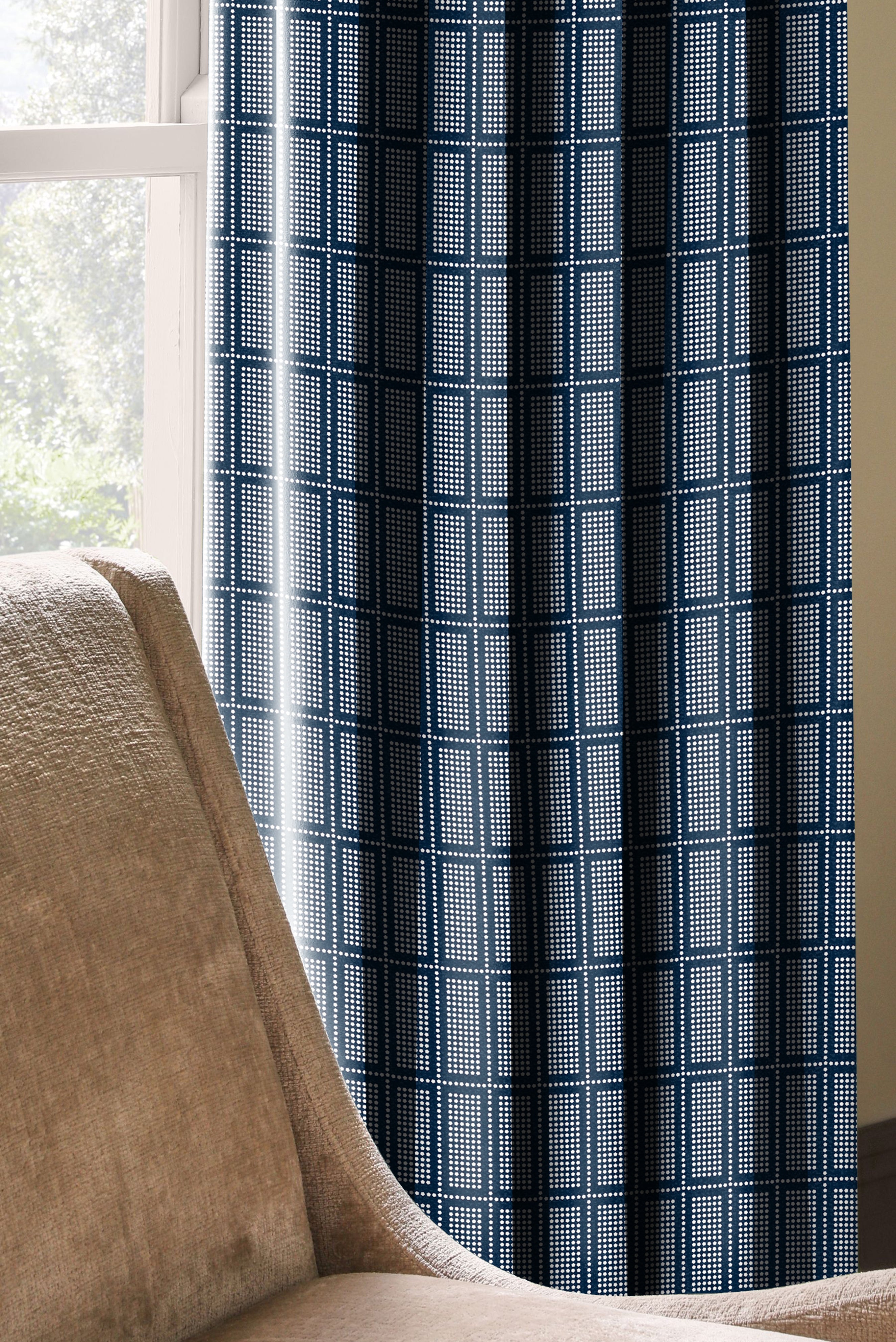 MIRABELLE AQUAMARINE ROOM DARKENING PRINTED CURTAIN