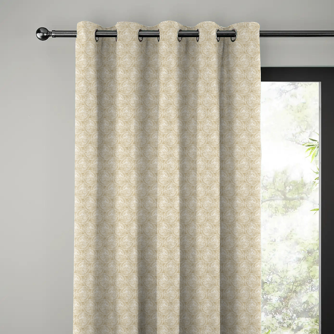 FUSION BROWN CURTAIN PRINTED FOR LIVING & BEDROOMS