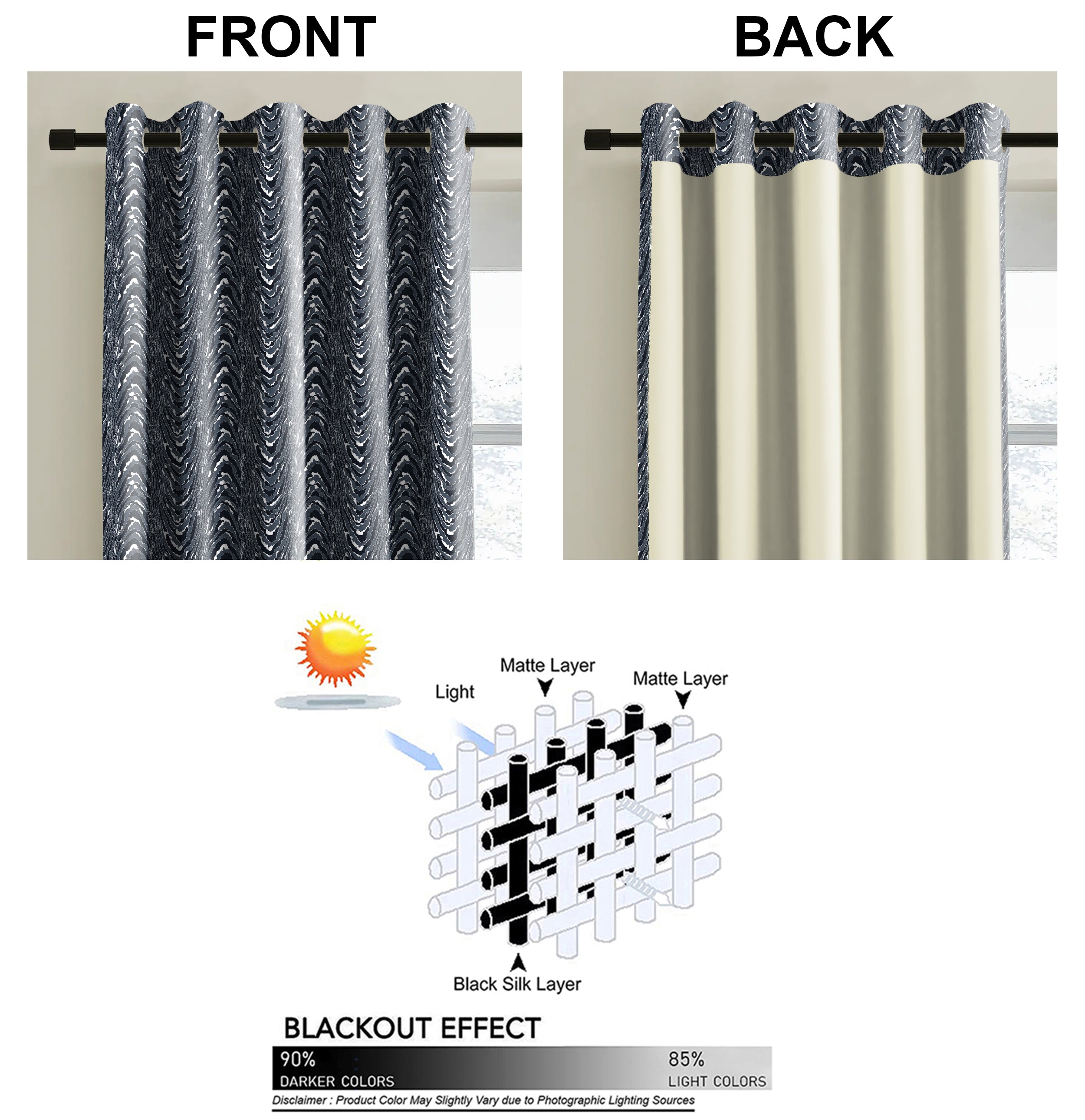 MOIRE STEEL PREMIUM BLACKOUT CURTAIN