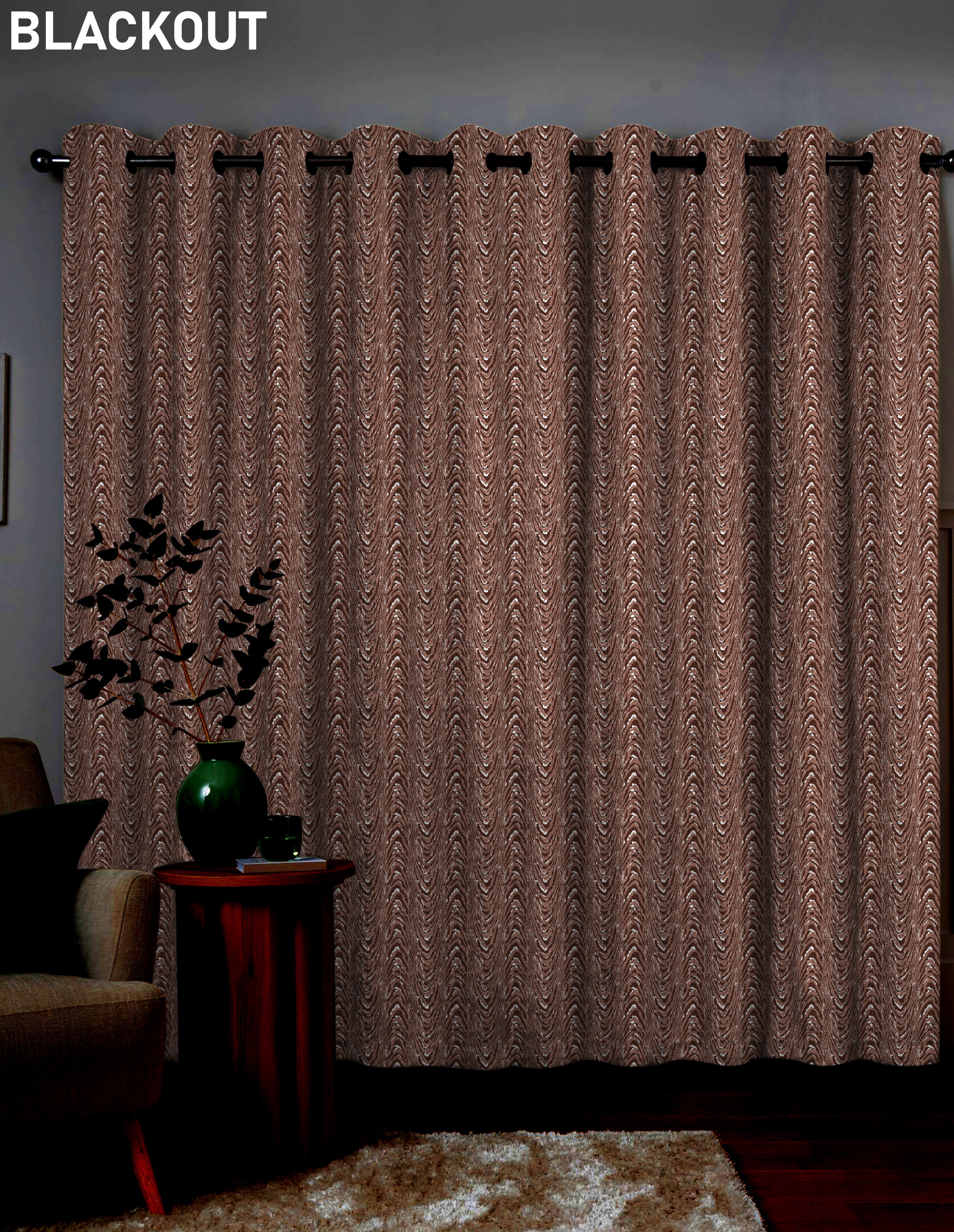 MOIRE RUST PREMIUM BLACKOUT CURTAIN