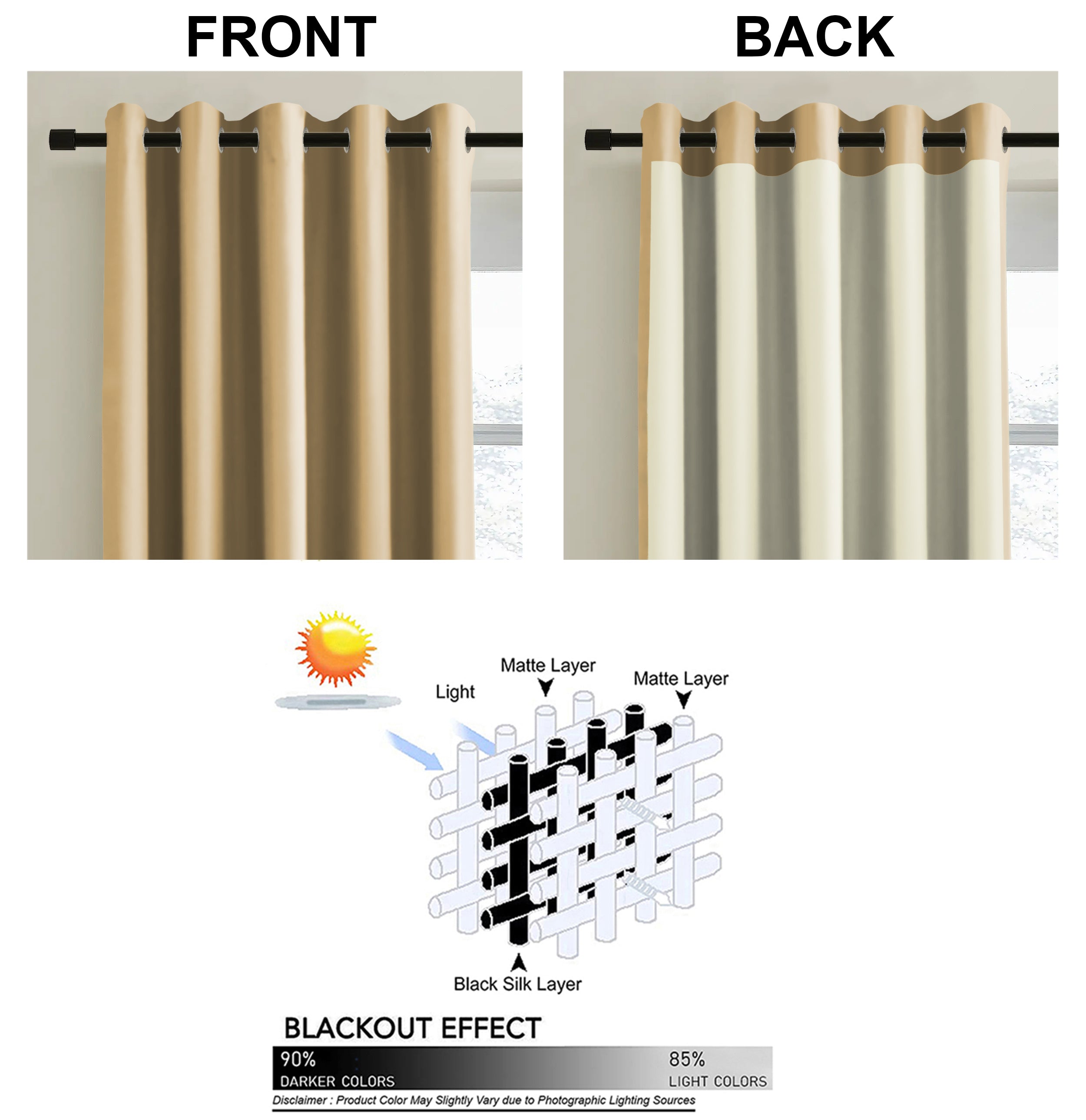 BROOKE DARK BROWN BLACKOUT CURTAINS