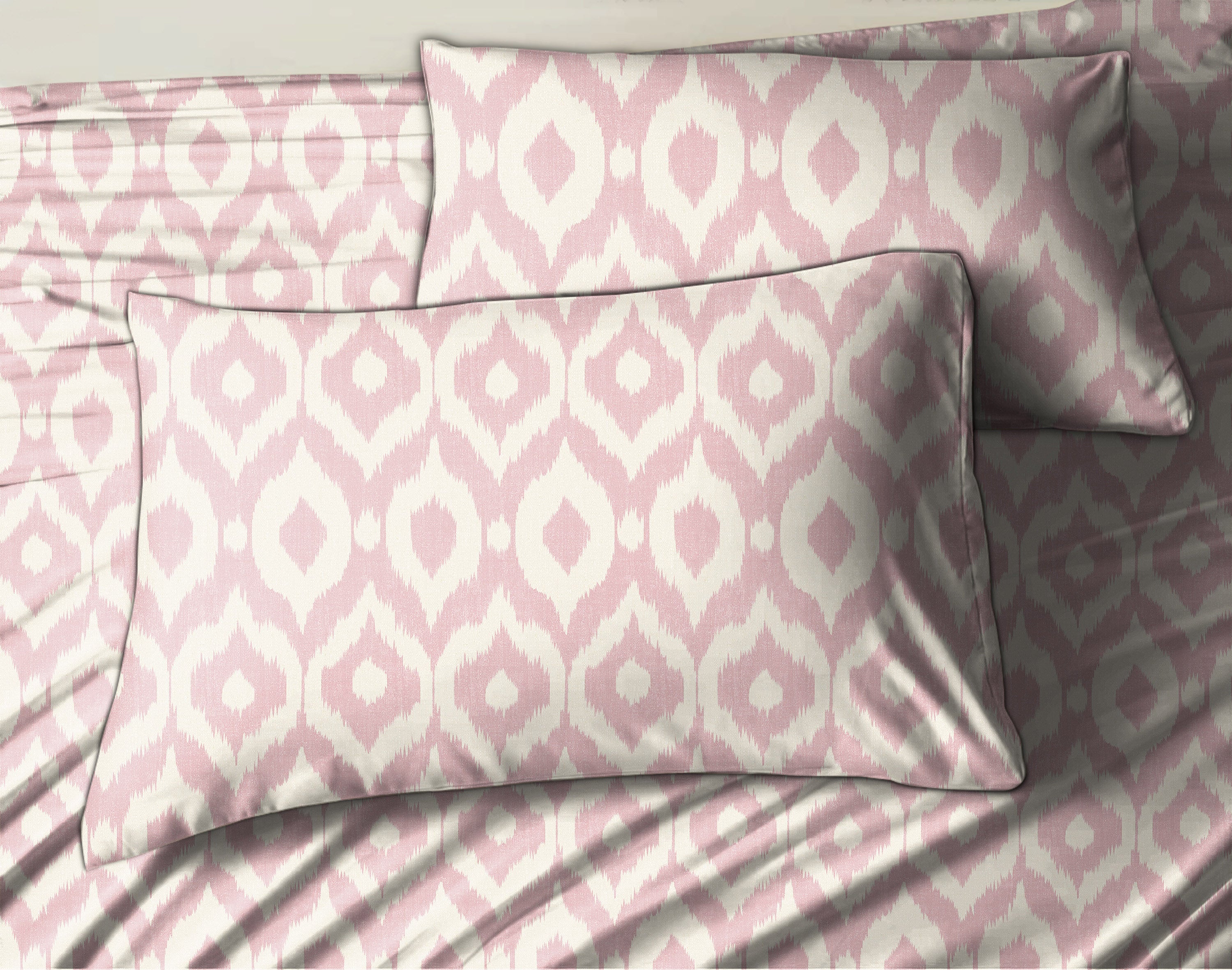 Bedcover Bistre Baby Pink for Double Bed with 2 Pillow Covers King Size (104" X 90")