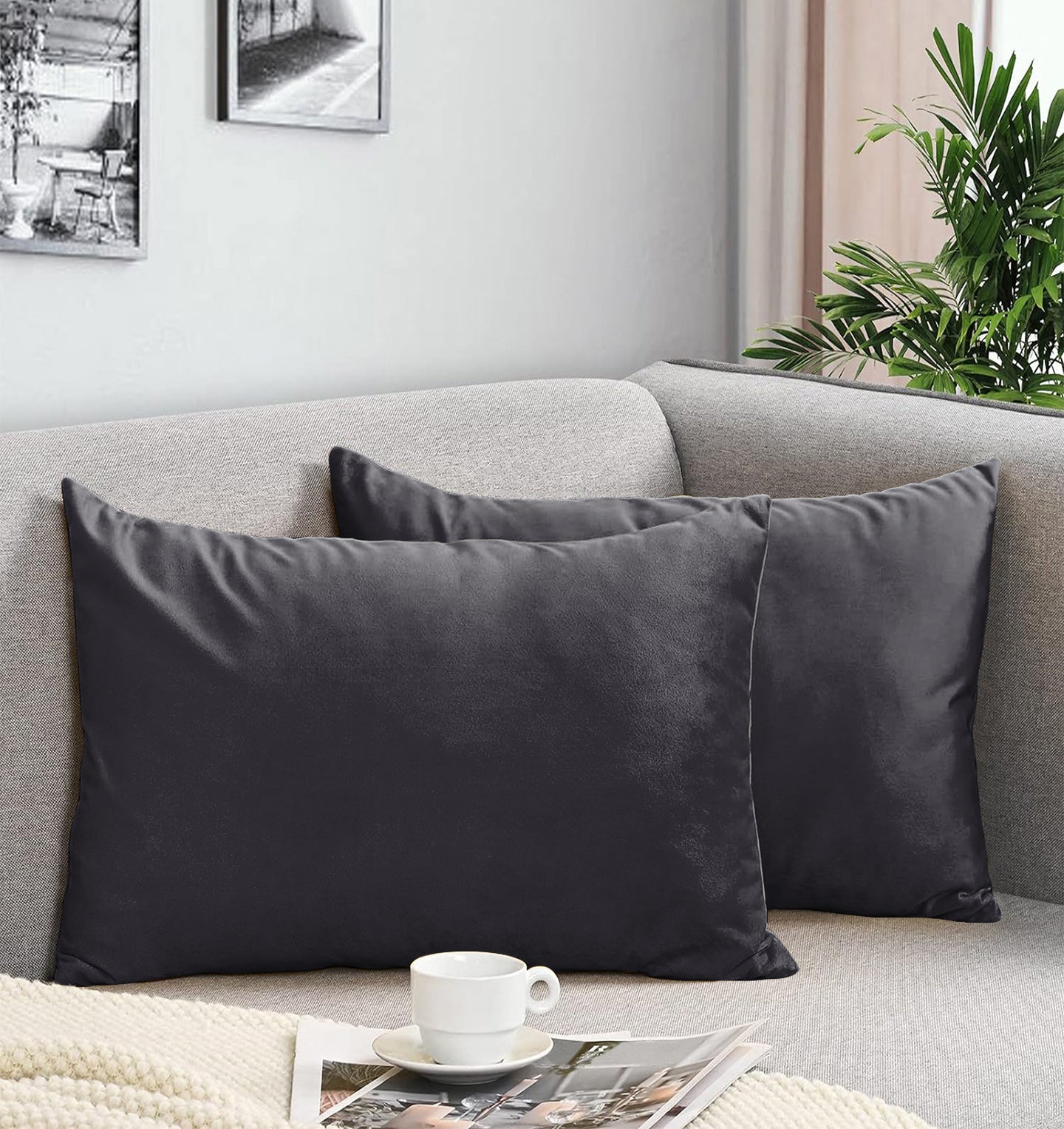 Dark grey shop rectangle cushion