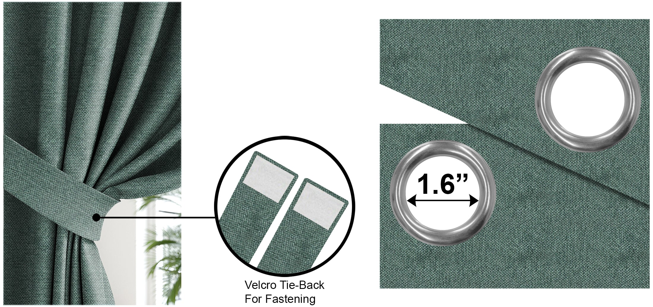 DELUXE GREEN BLACKOUT CURTAINS