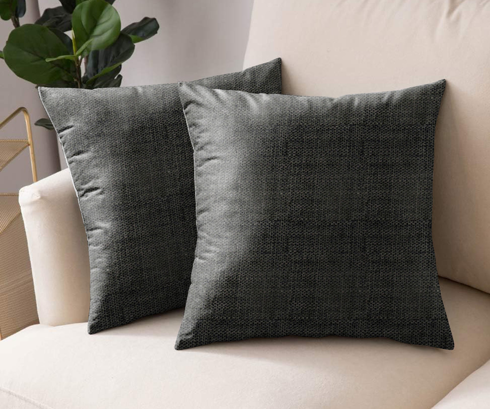 DELUXE BLACK DIGITAL PRINTED CUSHION COVER