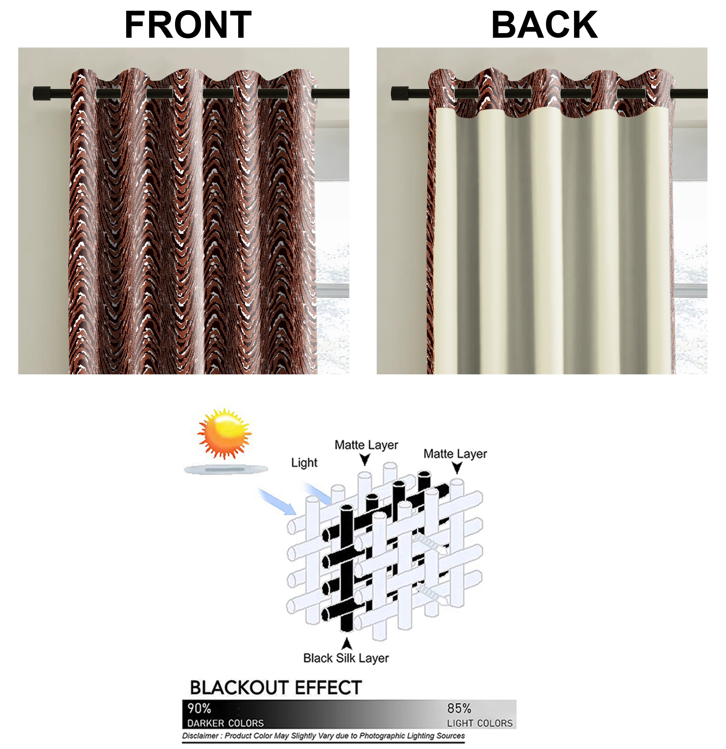 MOIRE RUST PREMIUM BLACKOUT CURTAIN