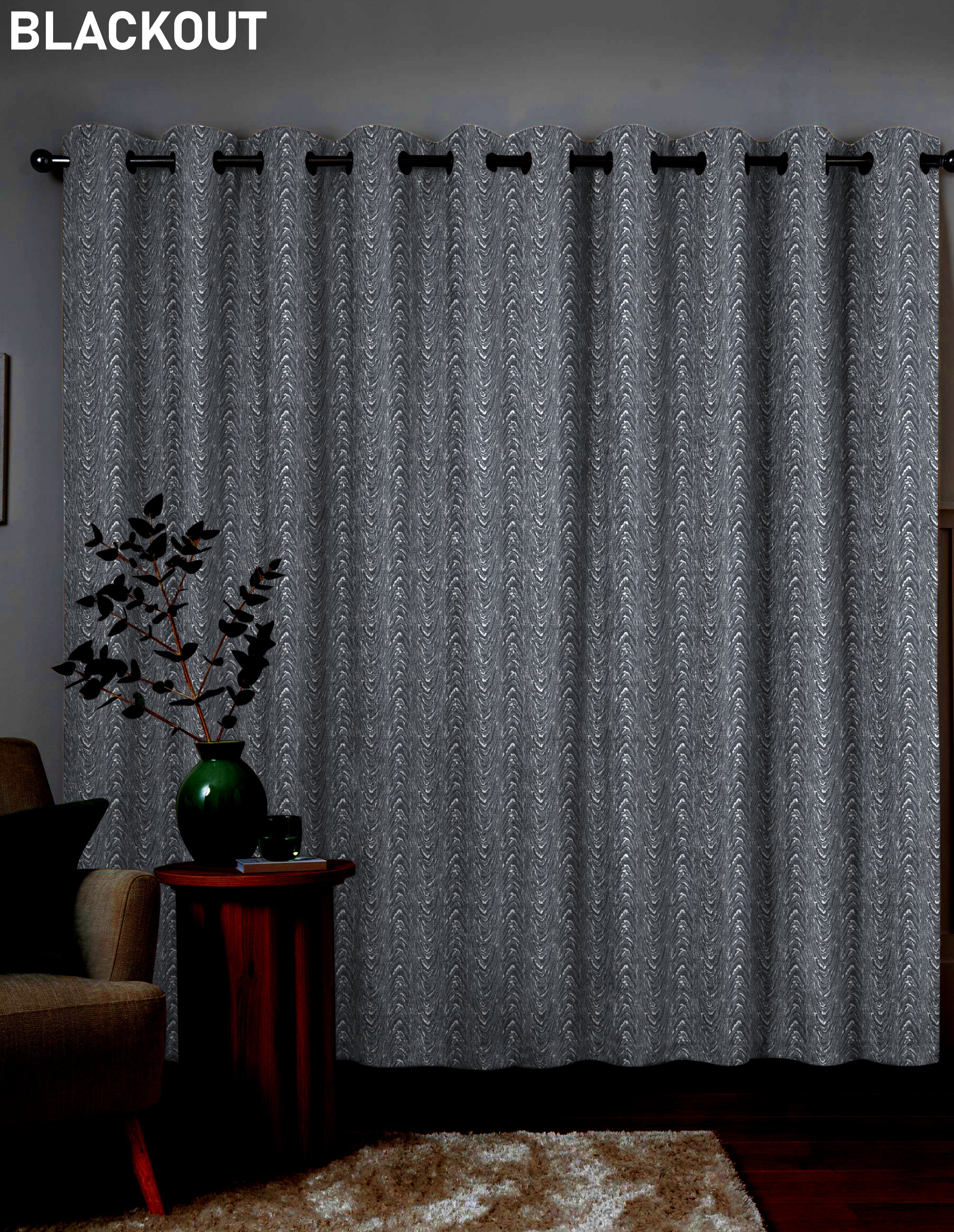 MOIRE STEEL PREMIUM BLACKOUT CURTAIN