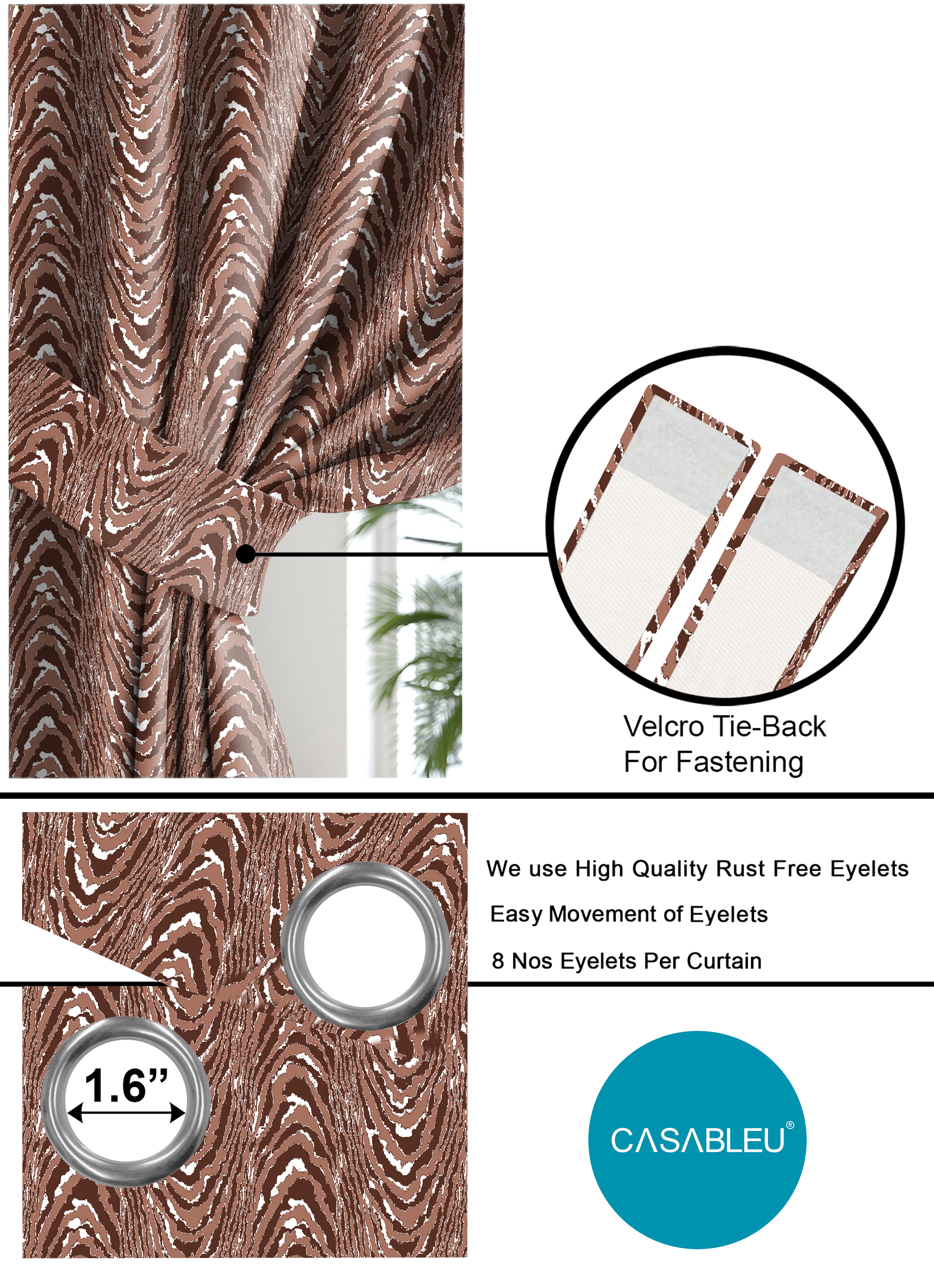 MOIRE RUST PREMIUM BLACKOUT CURTAIN