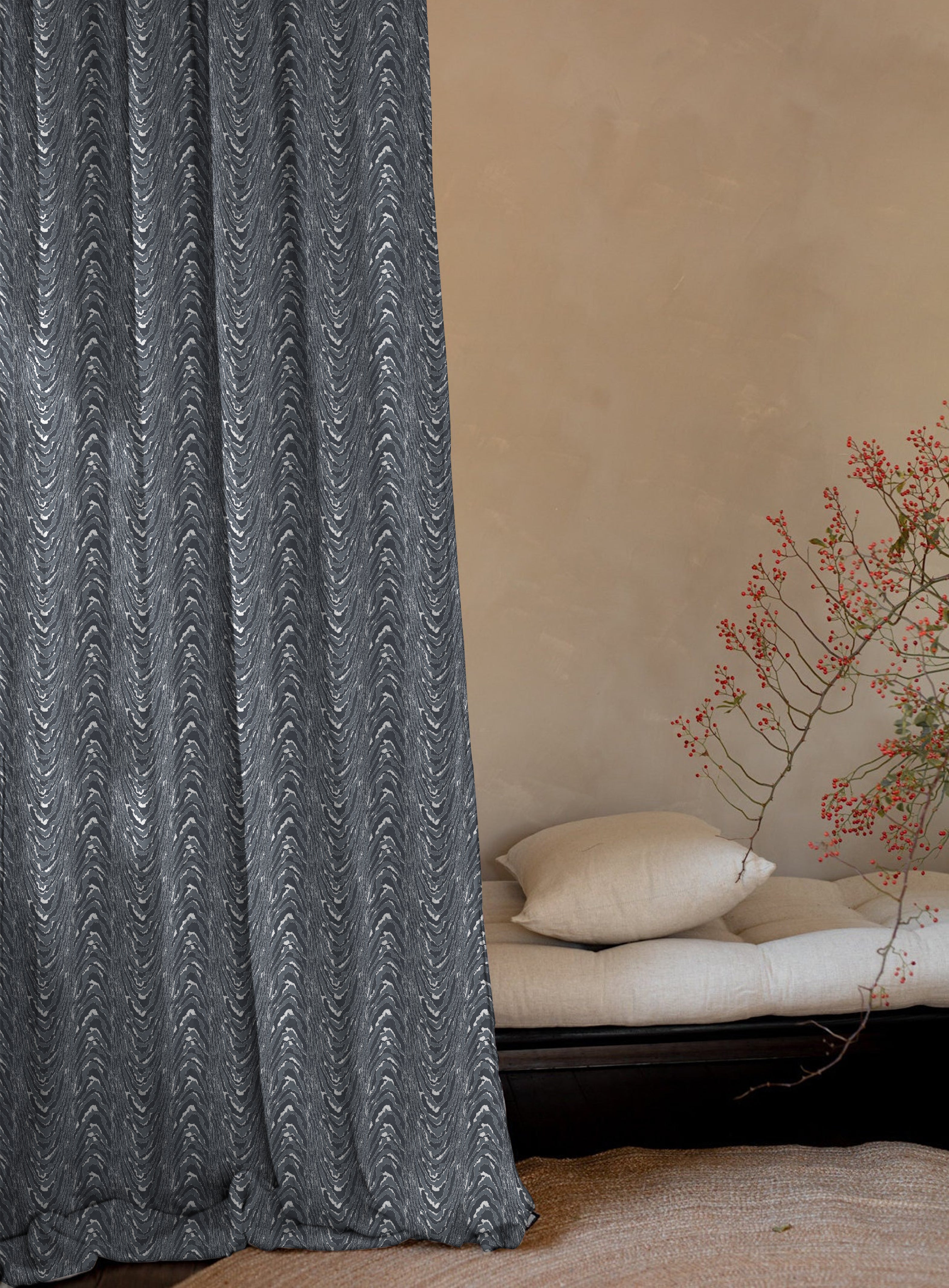 MOIRE STEEL PREMIUM BLACKOUT CURTAIN