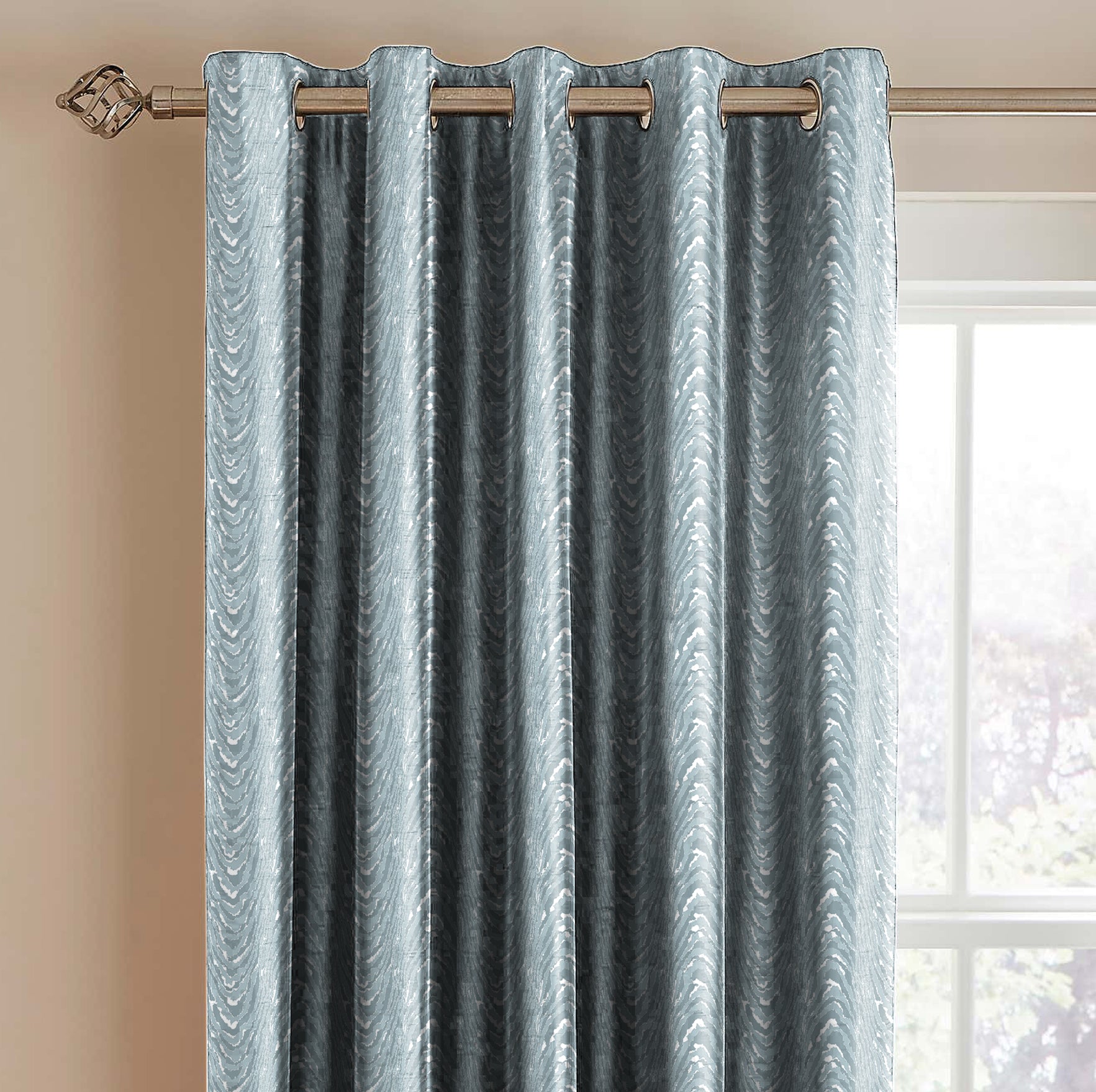 MOIRE GREY PREMIUM BLACKOUT CURTAIN