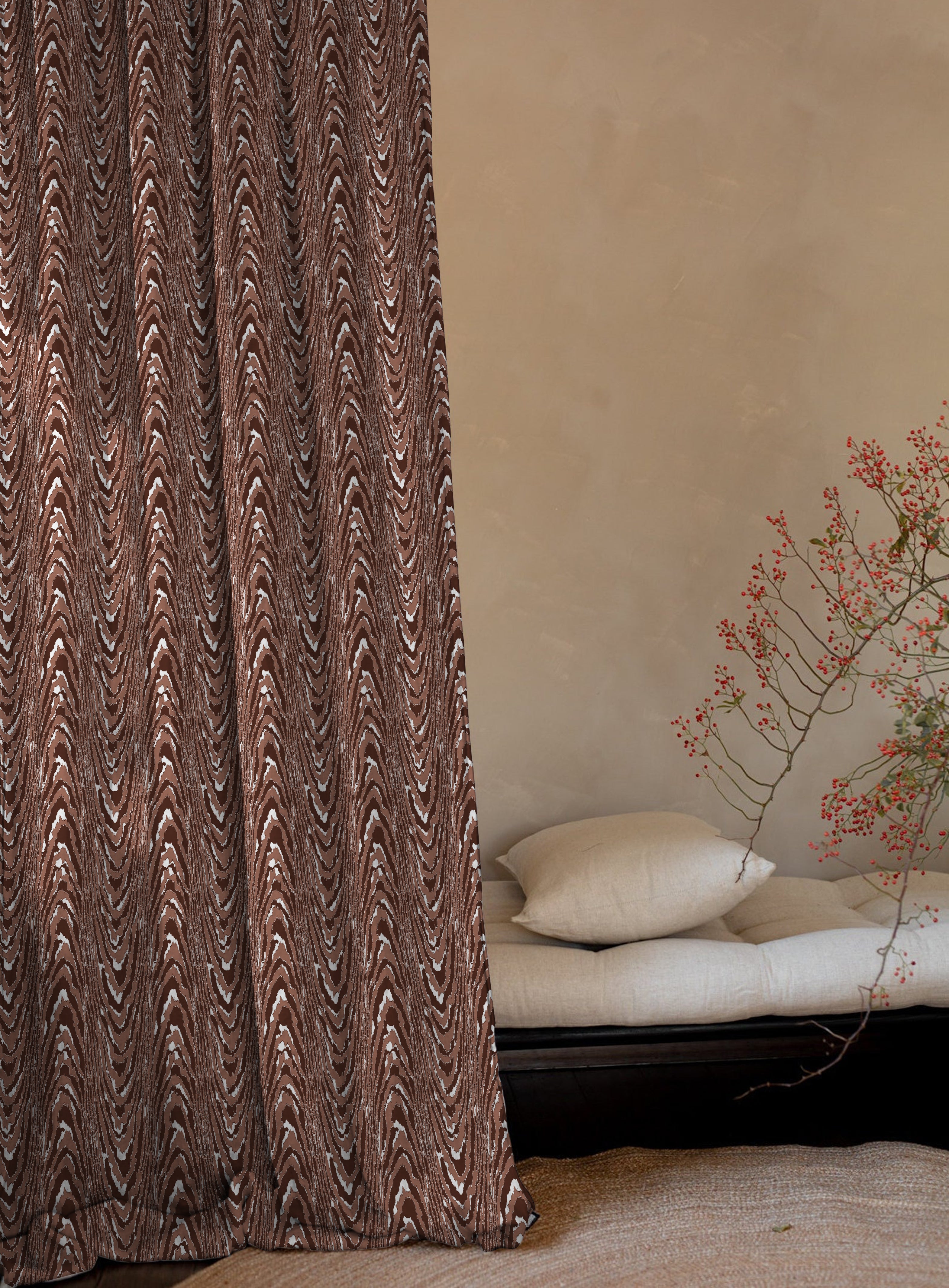 MOIRE RUST PREMIUM BLACKOUT CURTAIN