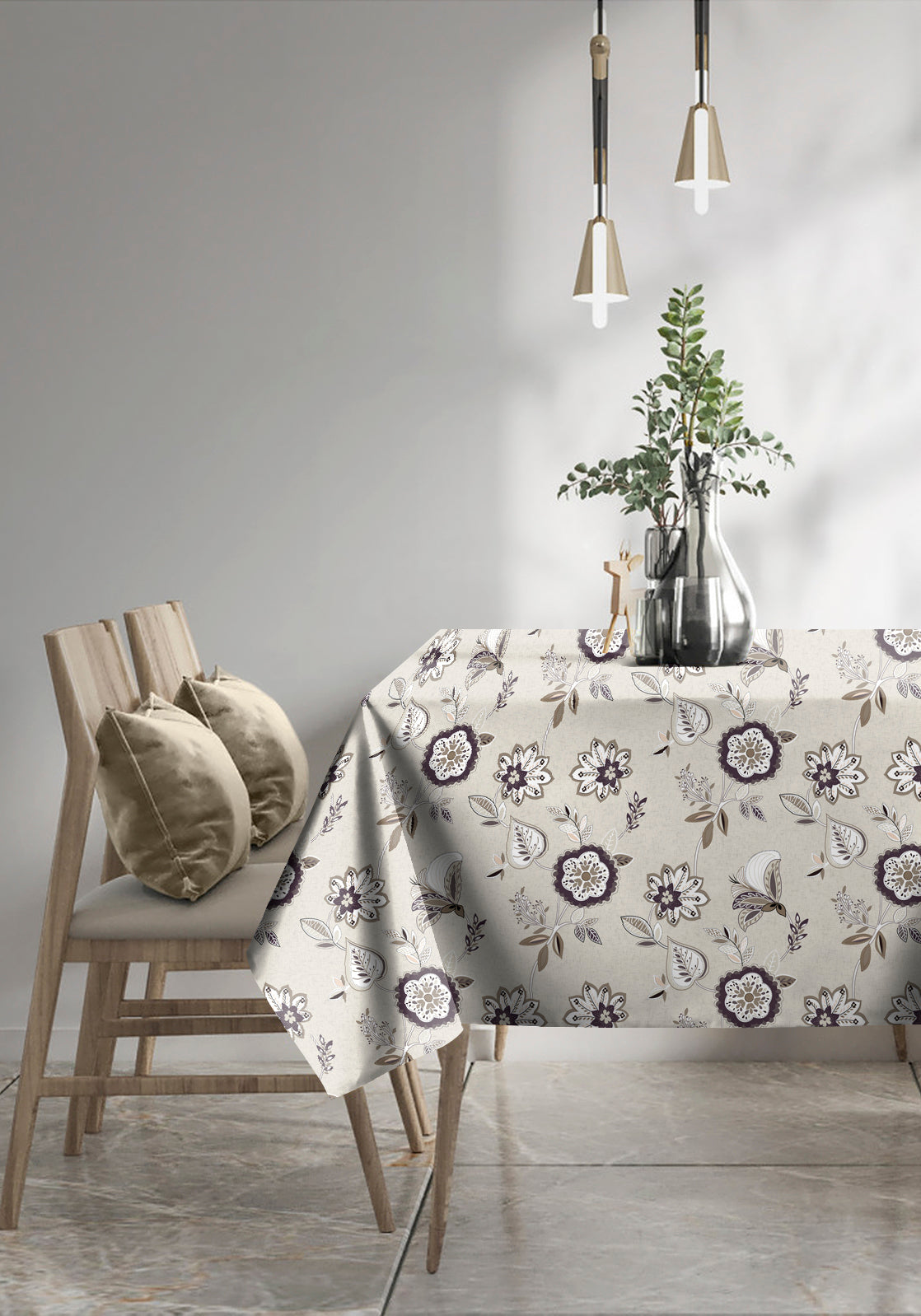 BEAU GREY 6 Seater Table Cloth