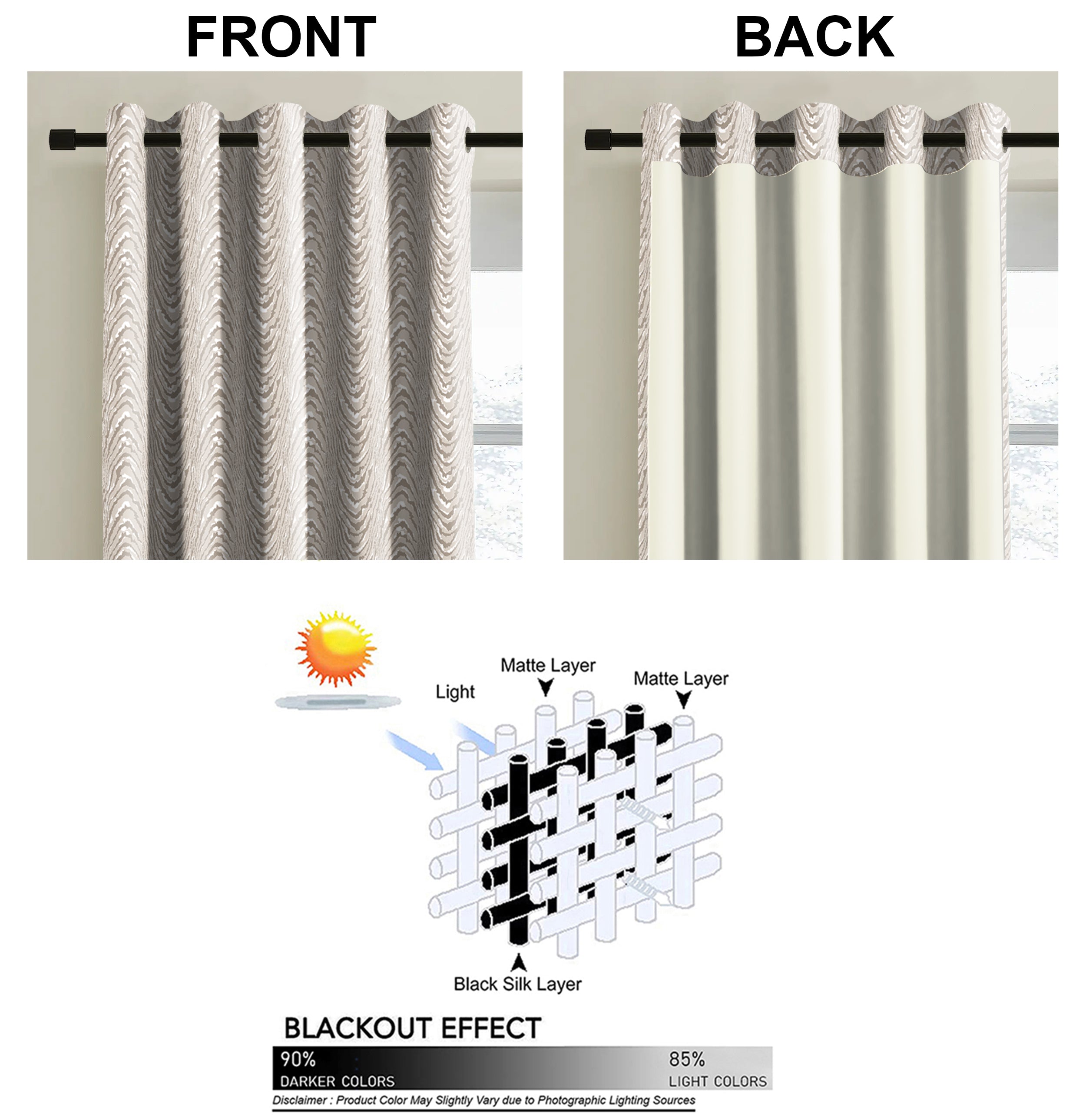 MOIRE ALMOND PREMIUM BLACKOUT CURTAIN