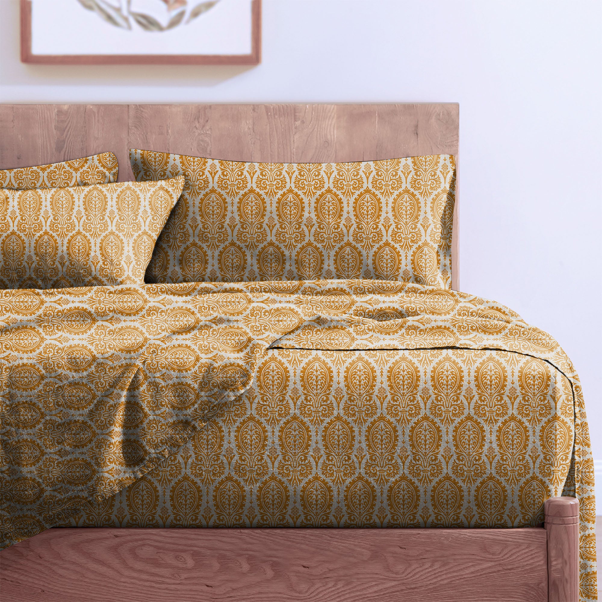 Manchester Indochine Bedcover for Double Bed with 2 Pillow Covers King Size (104" X 90")