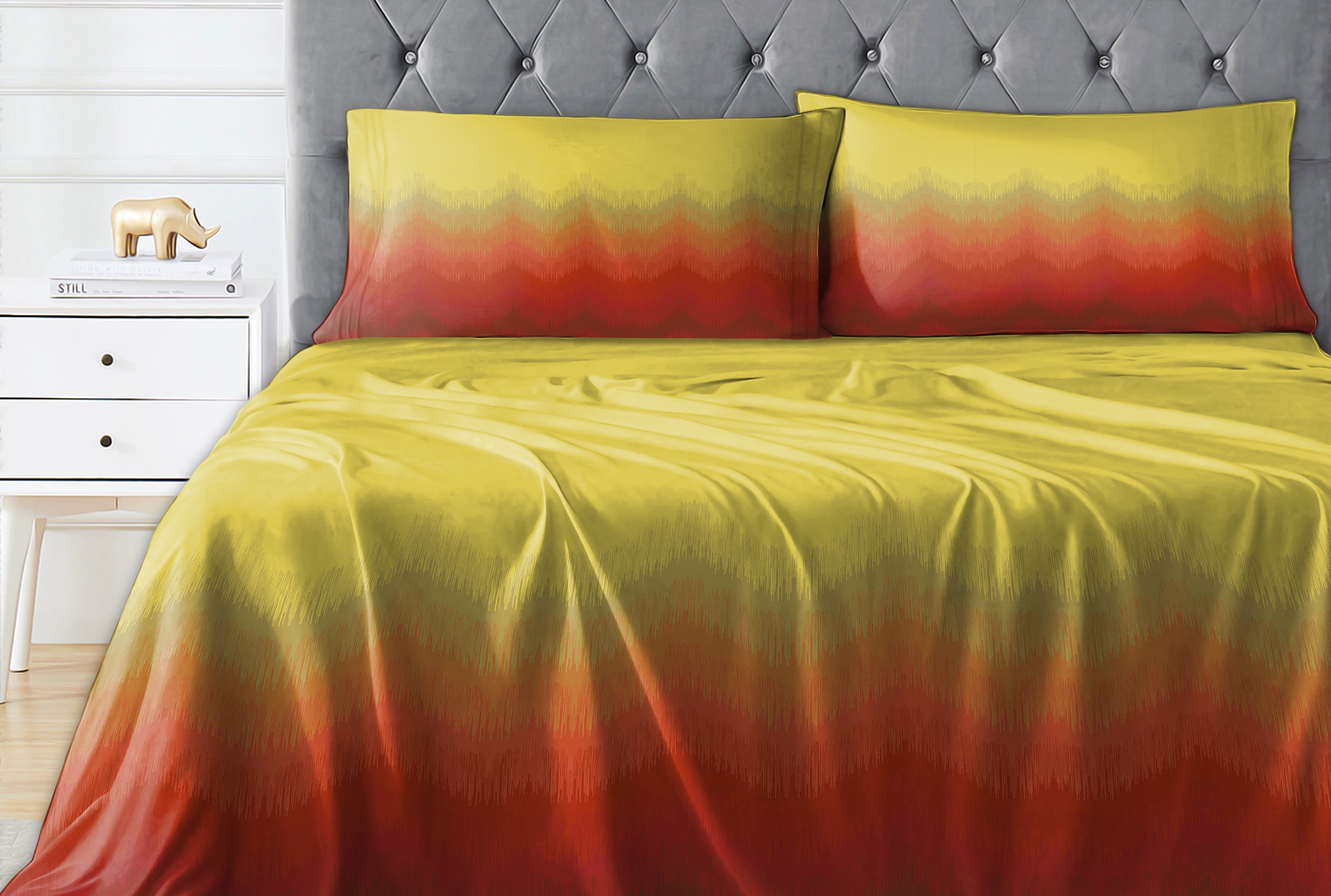 Kudo Red Bedcover for Double Bed with 2 Pillow Covers King Size (104" X 90") Bedspread