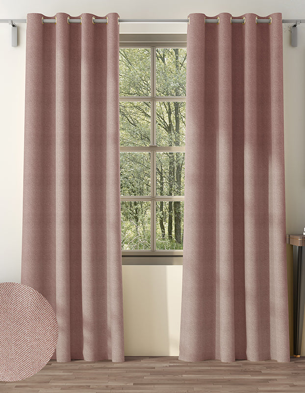 HERRINGBONE M-PINK BLACKOUT CURTAIN