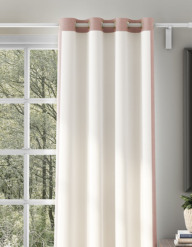 HERRINGBONE M-PINK BLACKOUT CURTAIN