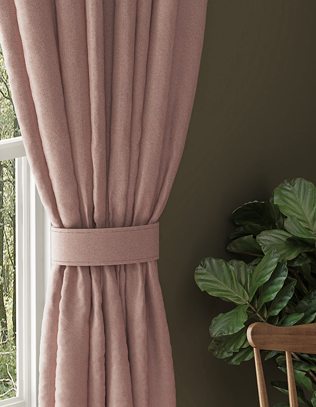 HERRINGBONE M-PINK BLACKOUT CURTAIN