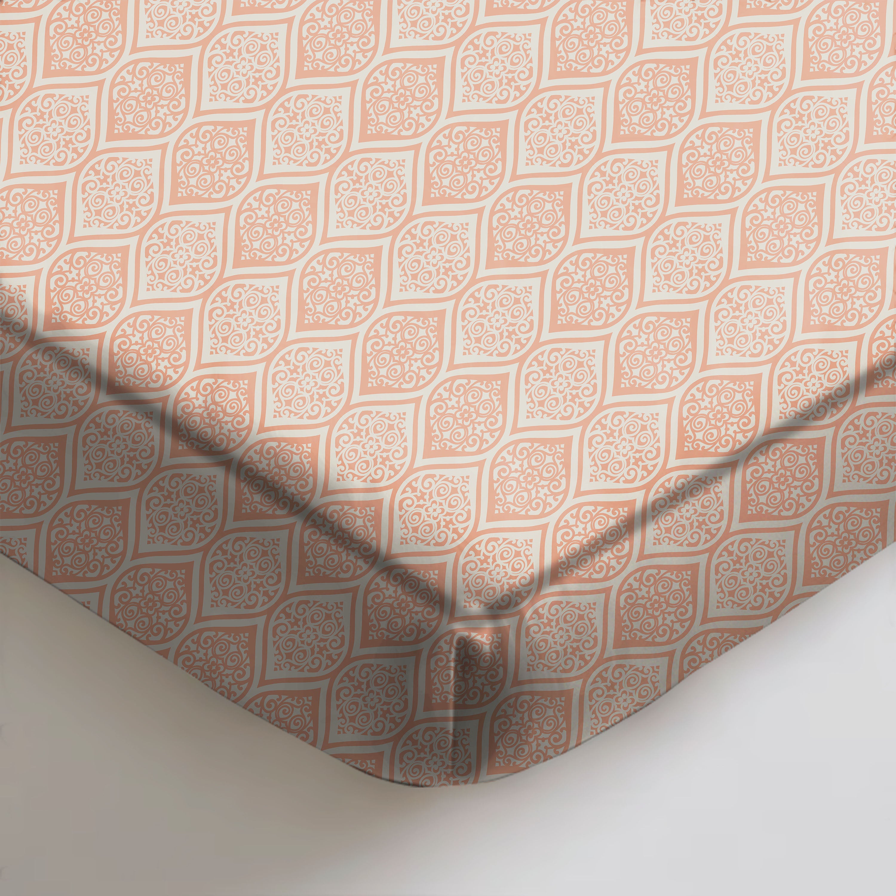 Manhattan Pinkish Tan Bedcover for Double Bed with 2 Pillow Covers King Size (104" X 90")