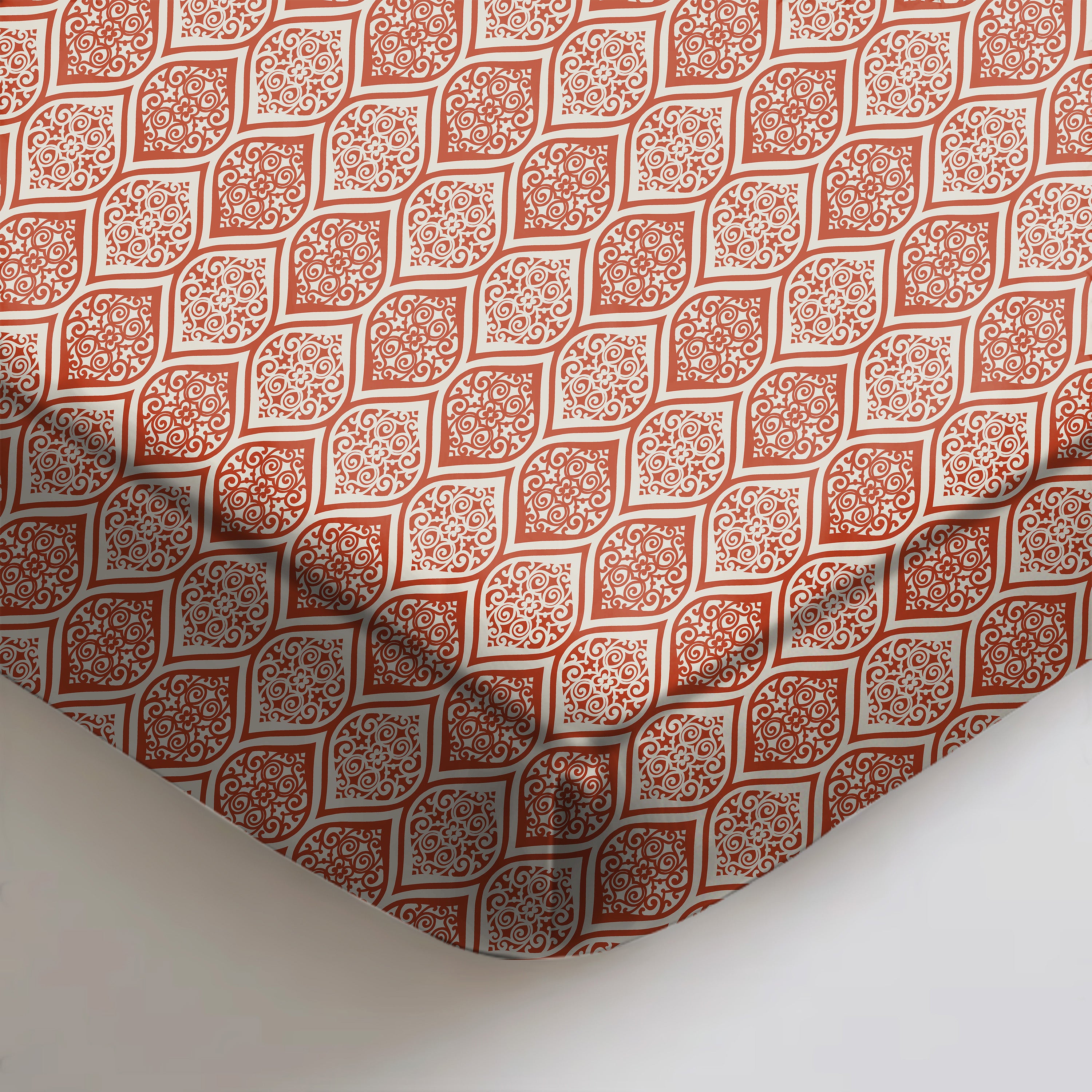 Manhattan Rusty Red Bedcover for Double Bed with 2 Pillow Covers King Size (104" X 90")