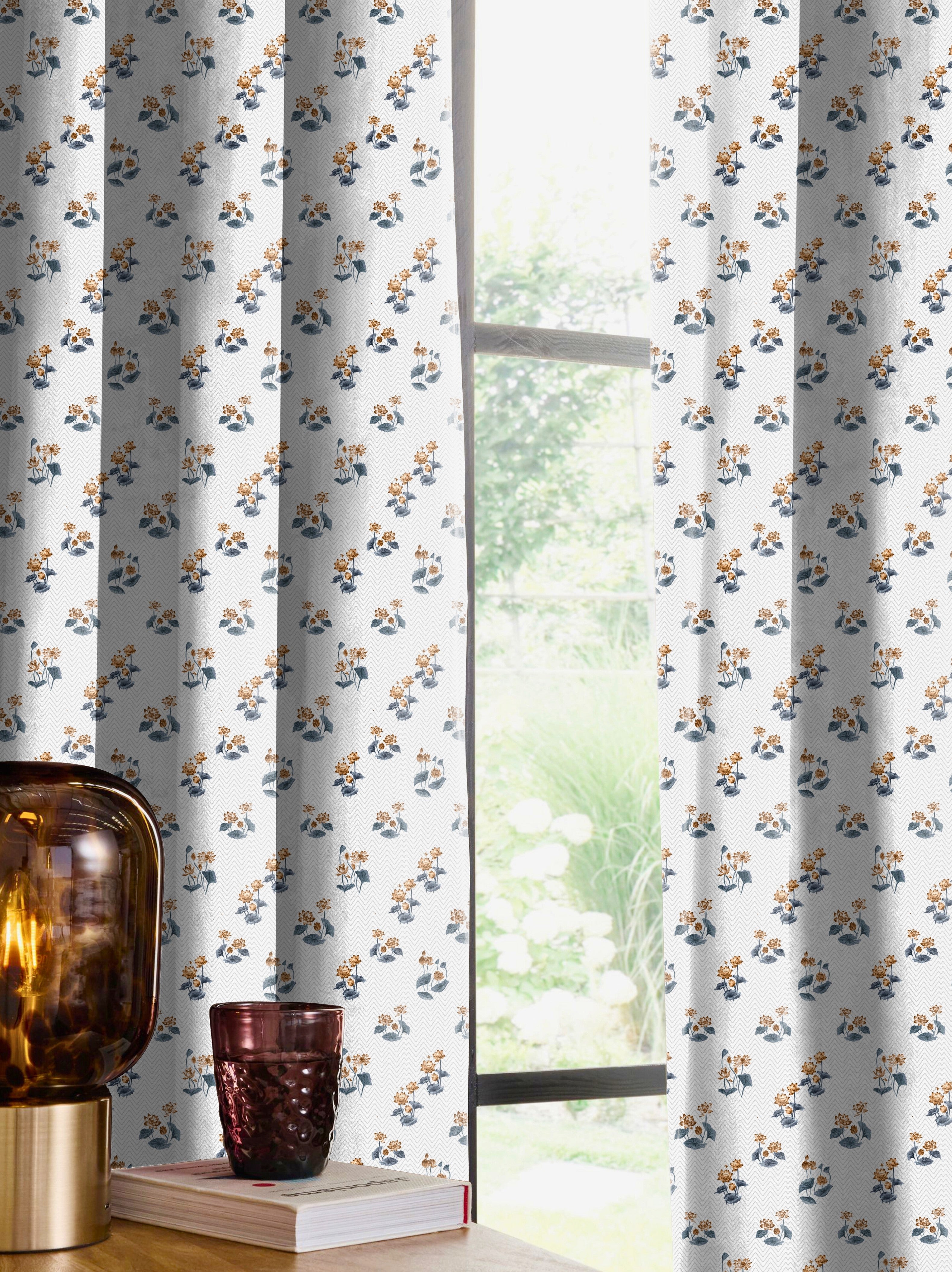 CLARA BROWN ROOM DARKENING PRINTED CURTAIN