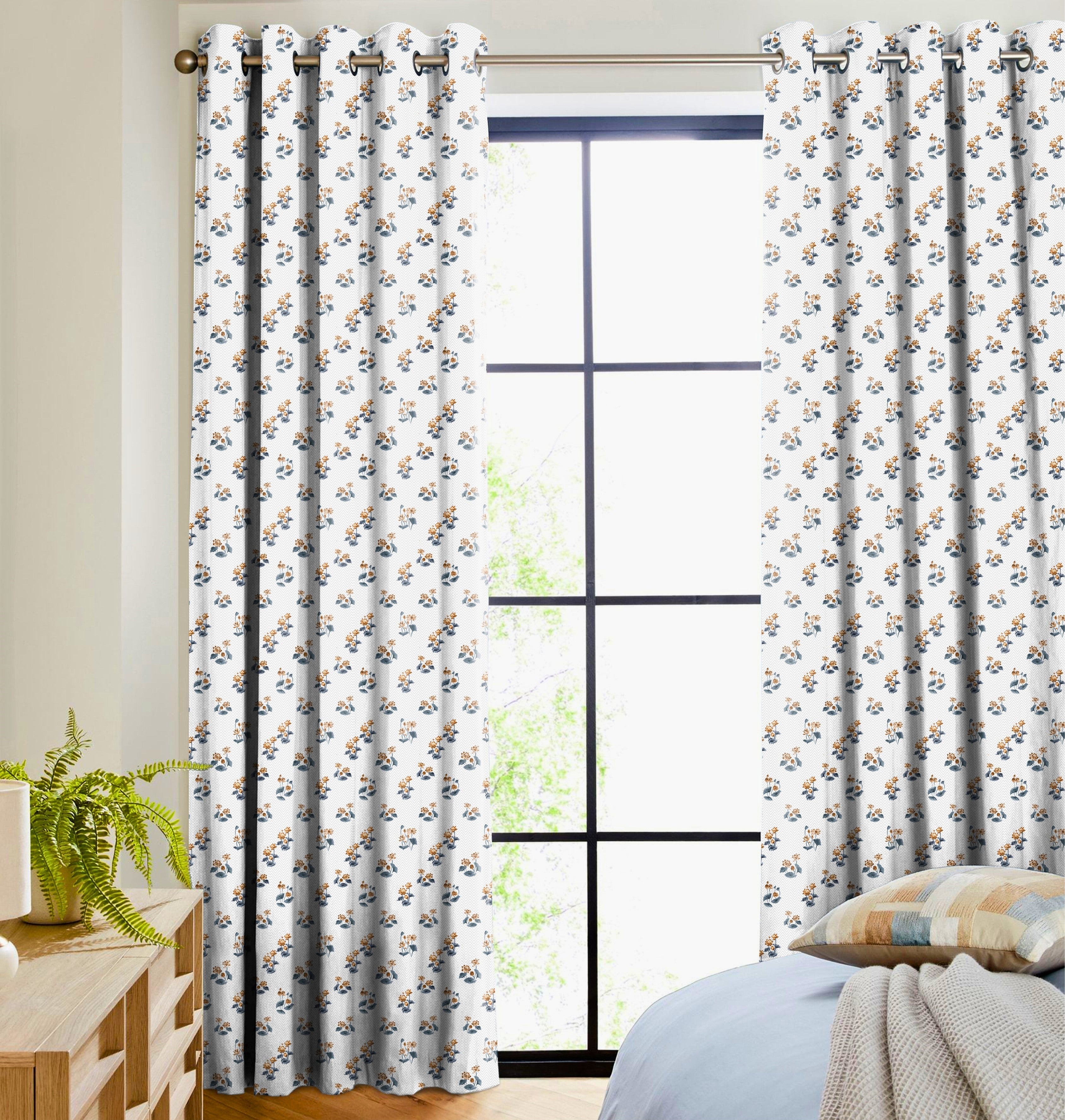 CLARA BROWN ROOM DARKENING PRINTED CURTAIN