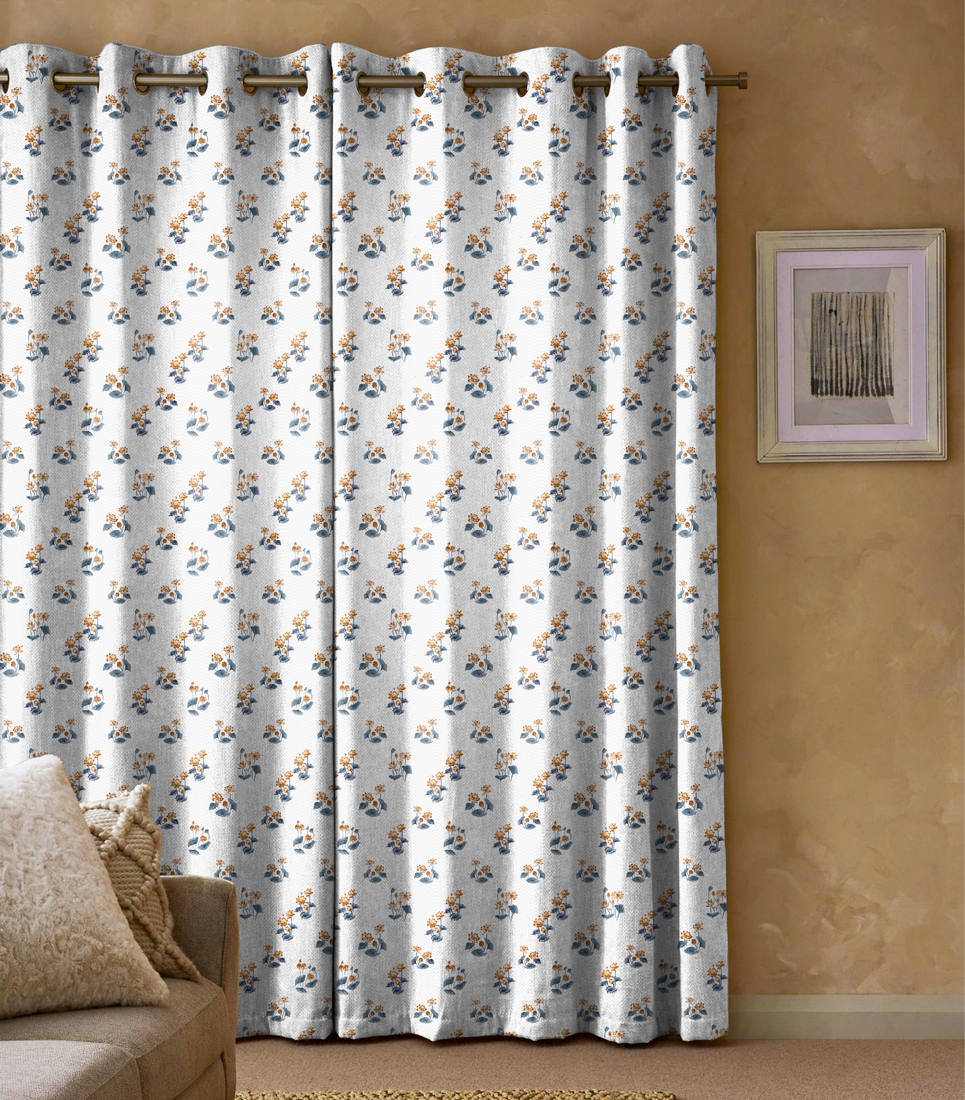 CLARA BROWN ROOM DARKENING PRINTED CURTAIN